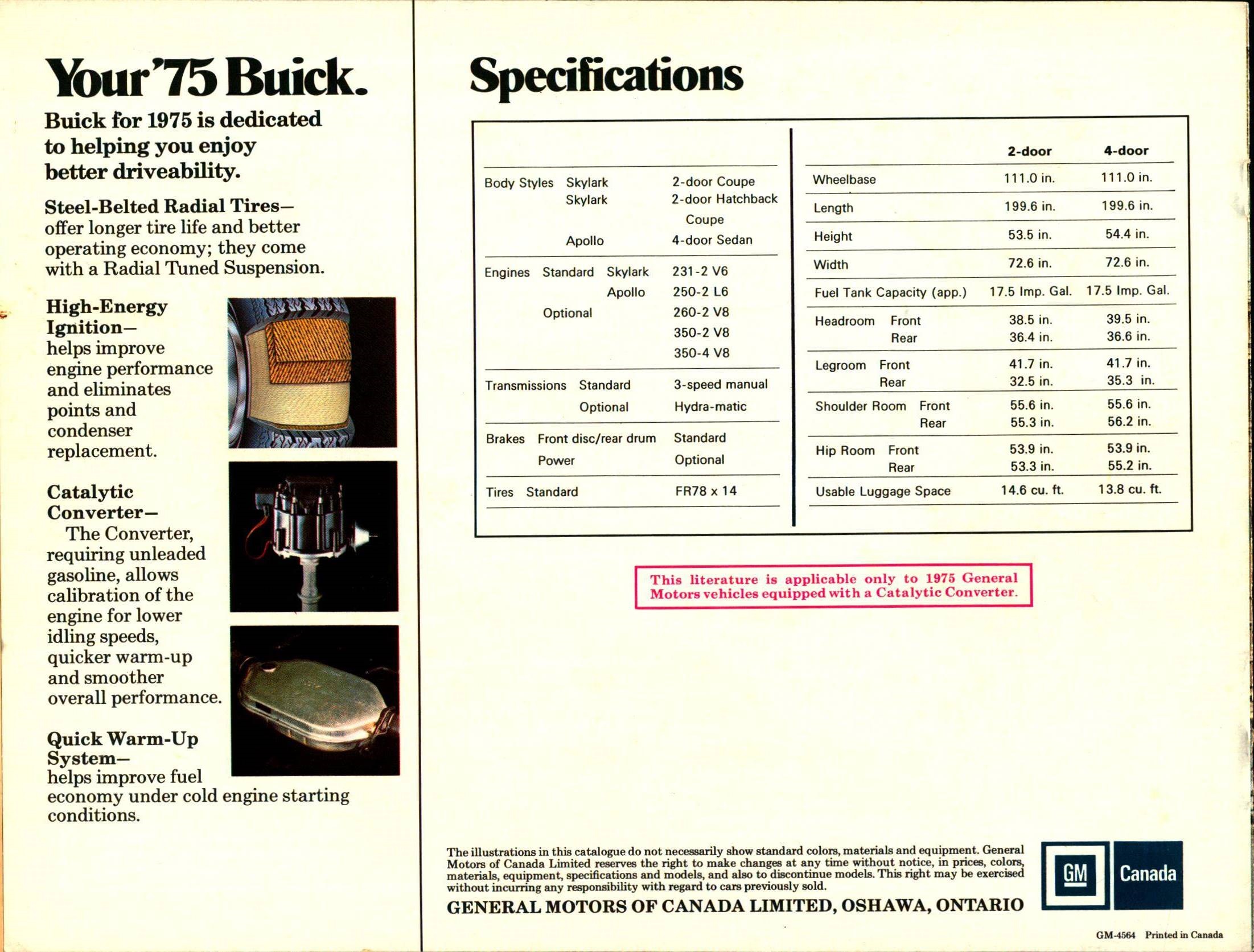 1975 Buick Apollo & Skylark Brochure (Cdn) 08
