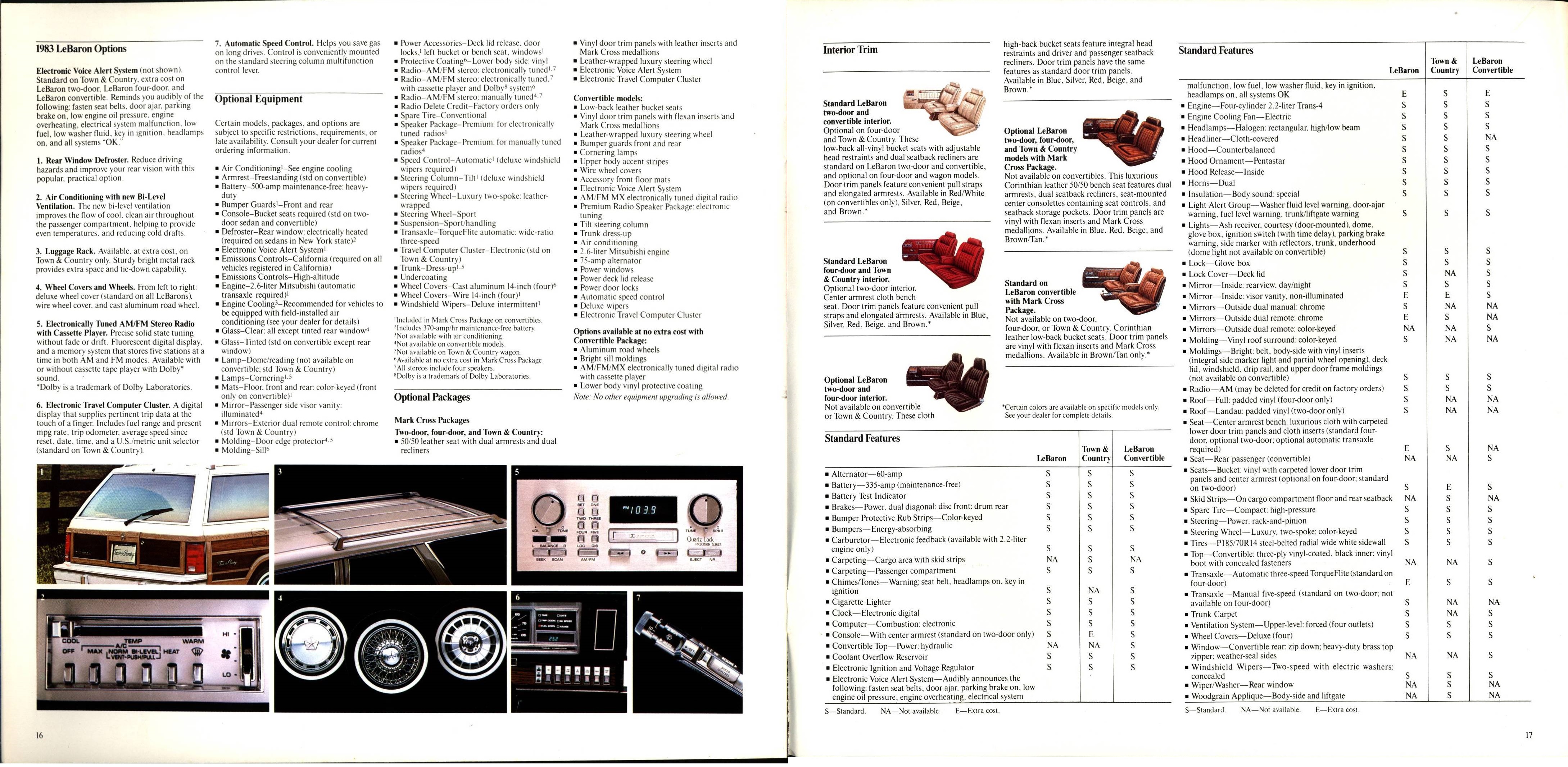 1983 Chrysler LeBaron Brochure 16-17
