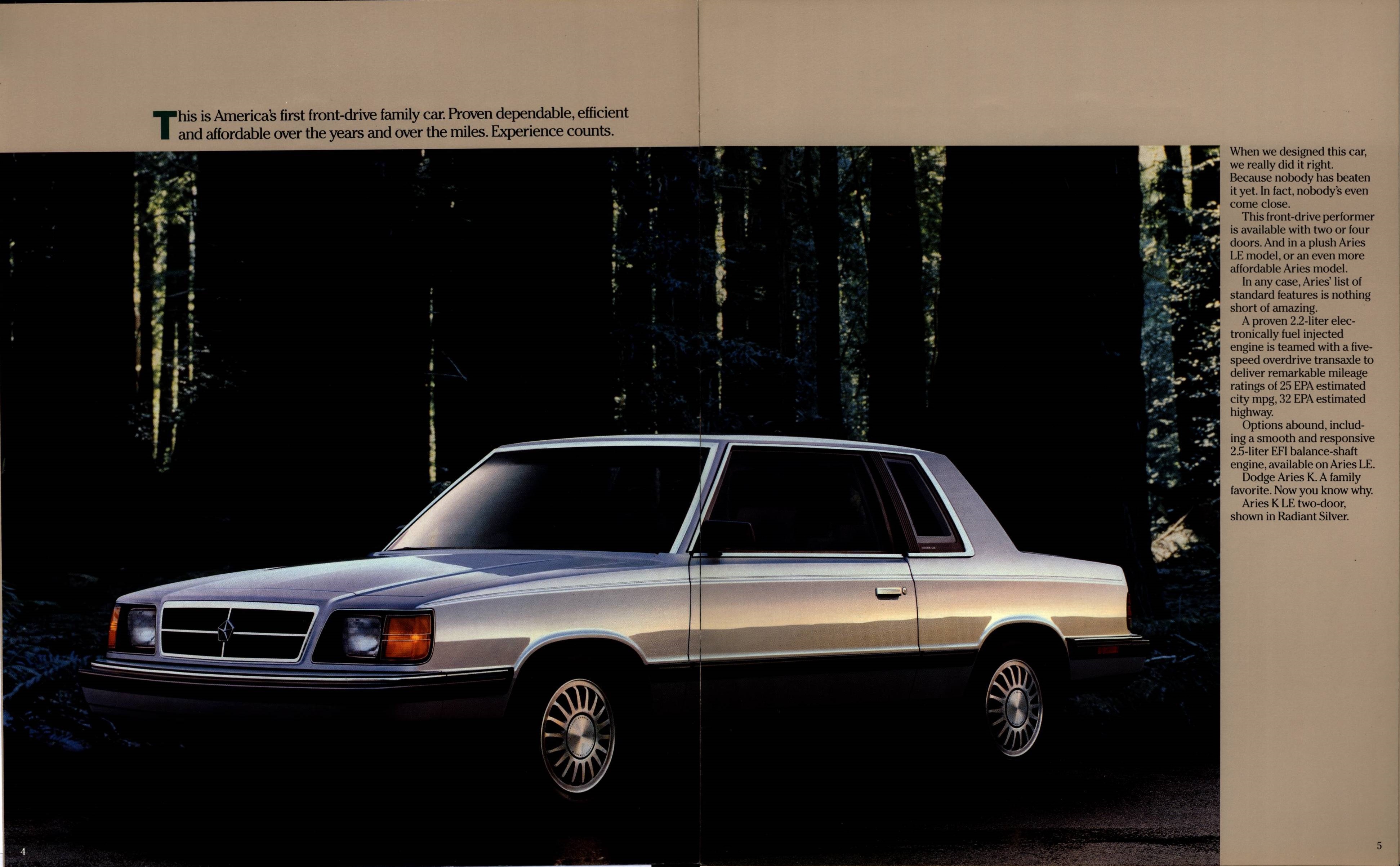1987 Dodge Aries K Brochure (Rev) 04-05