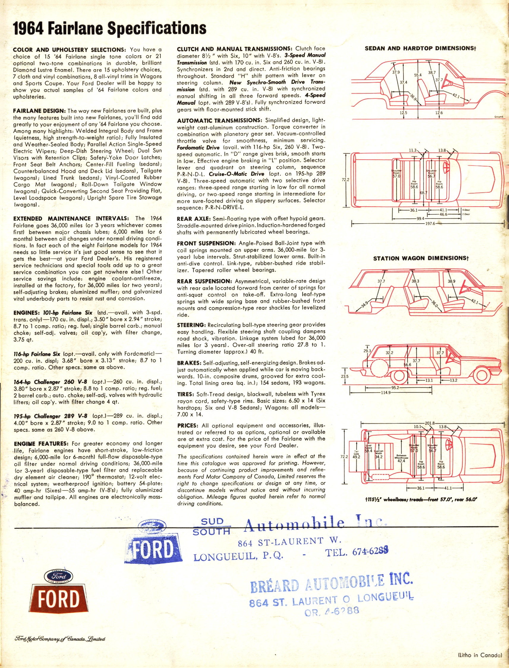 1964 Ford Fairlane Brochure (Cdn) 16