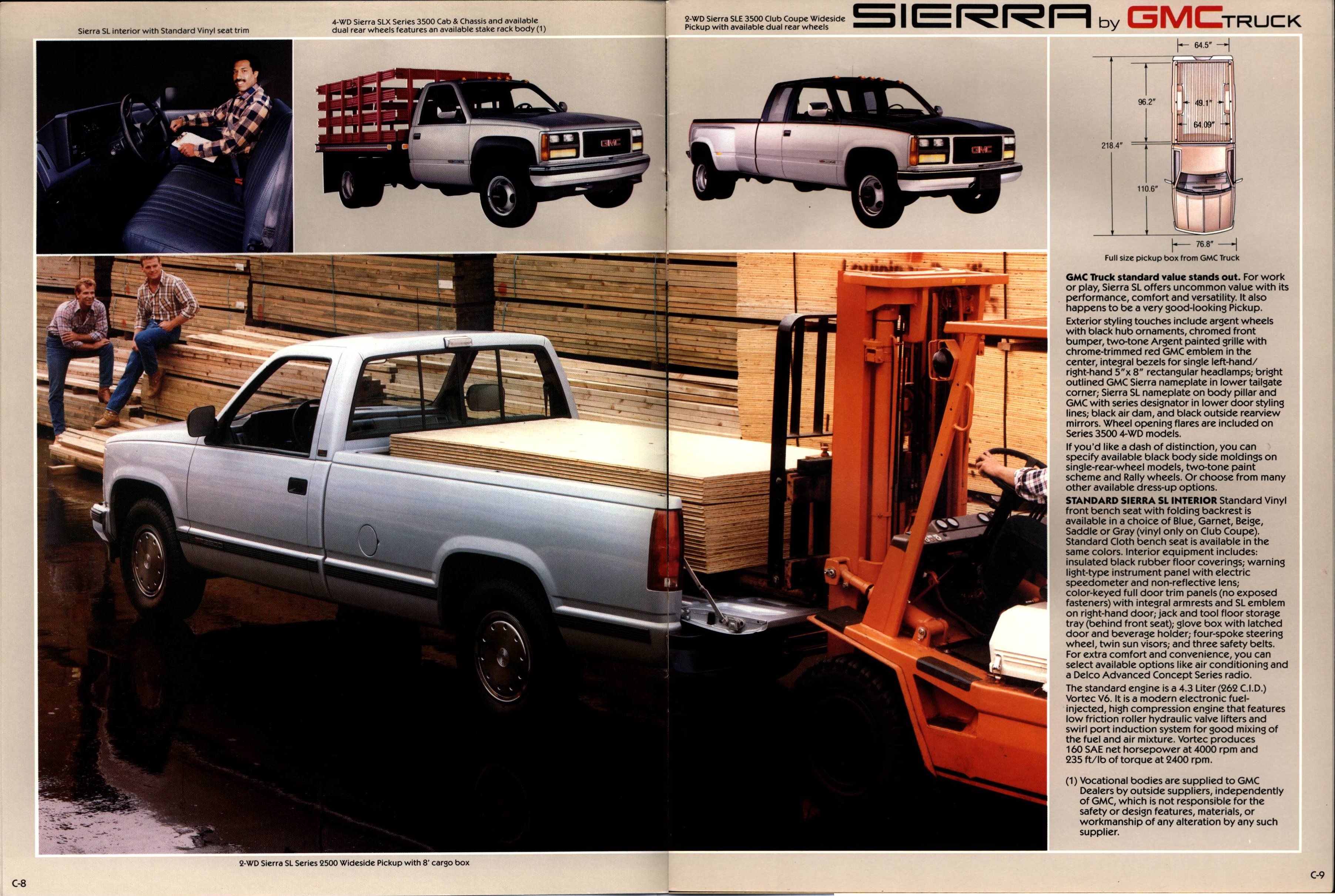 1988 GMC Sierra Brochure C-8-C-9