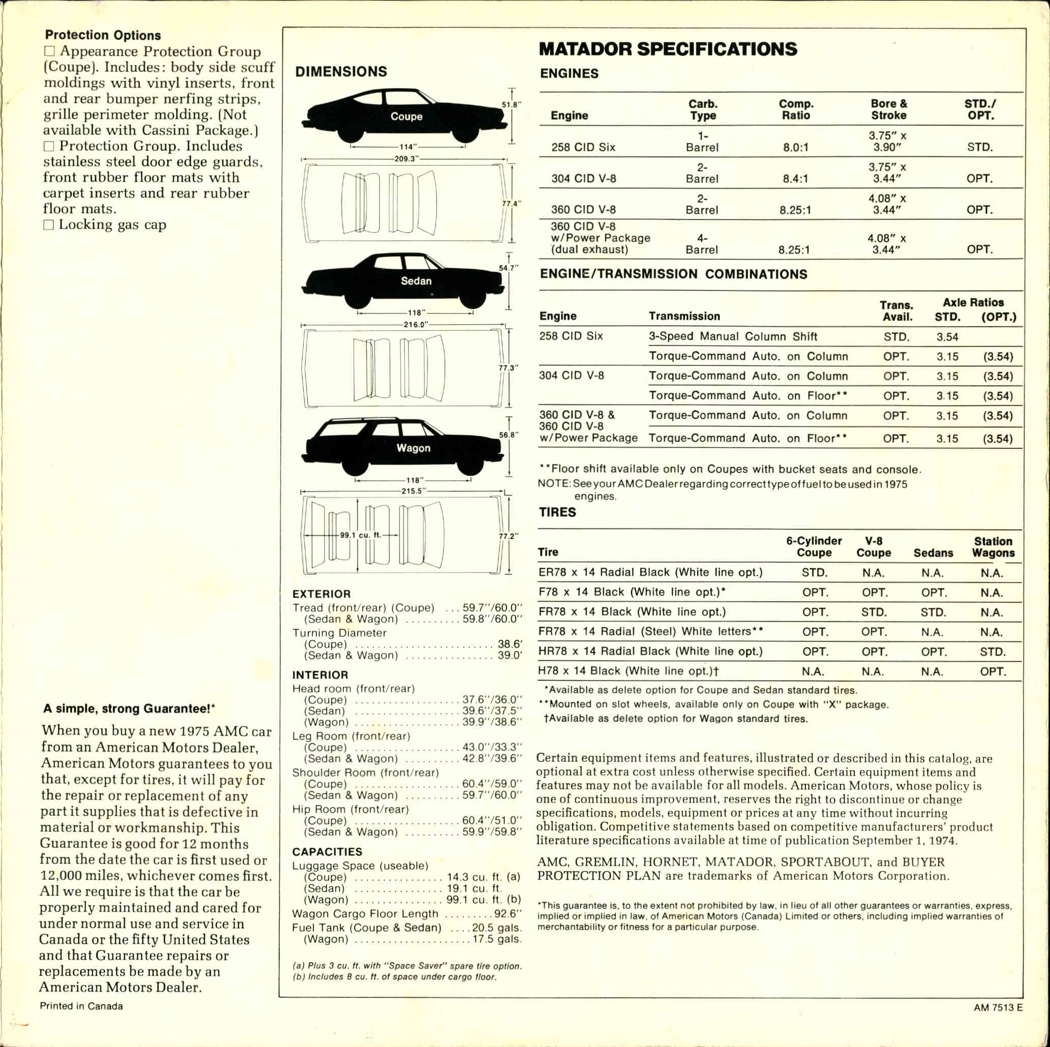 1975 AMC Matador Foldout Canada 06