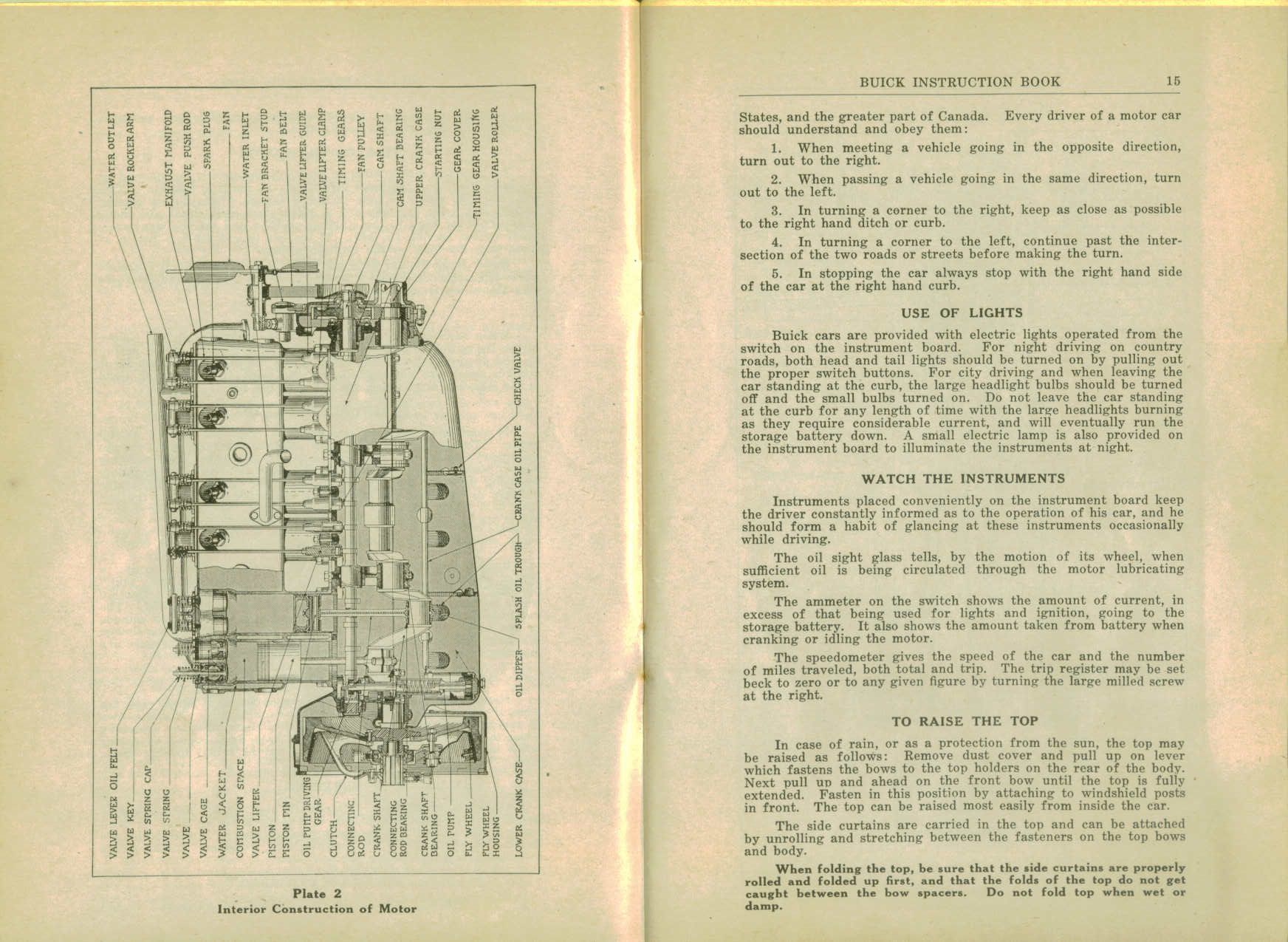 1916 Buick D-44  D-45 Instruction Book-14-15