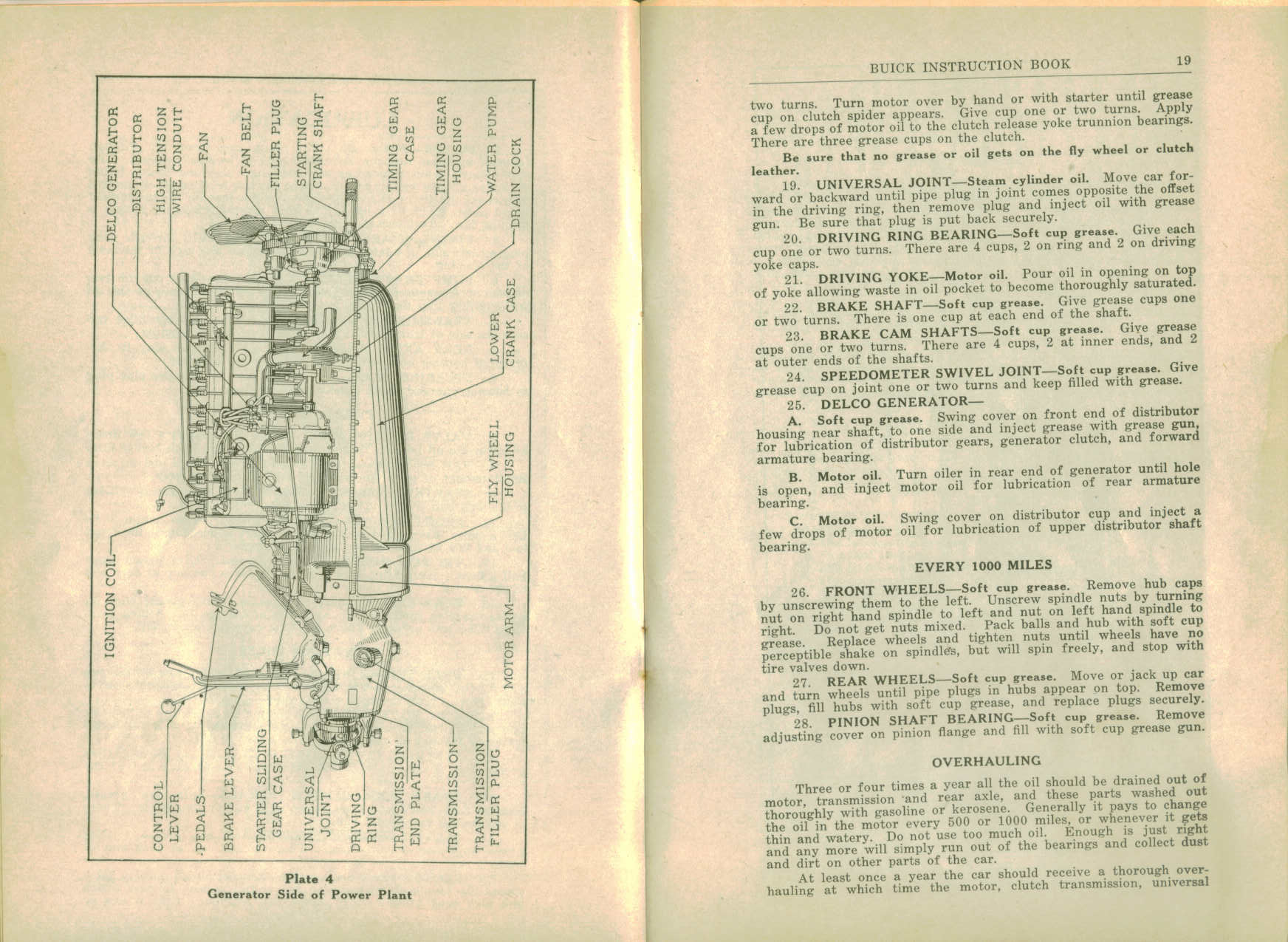 1916 Buick D-44  D-45 Instruction Book-18-19