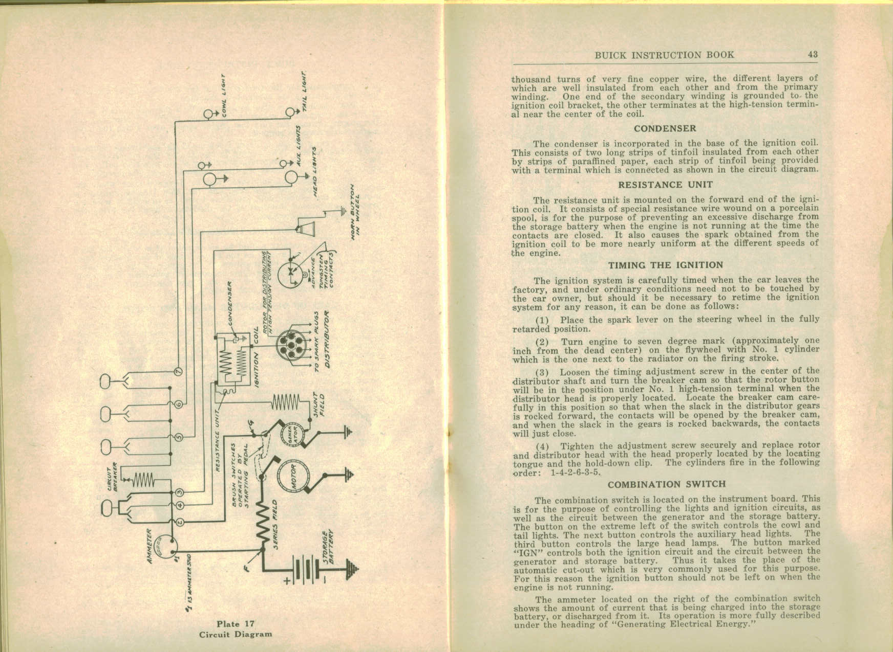 1916 Buick D-44  D-45 Instruction Book-42-43