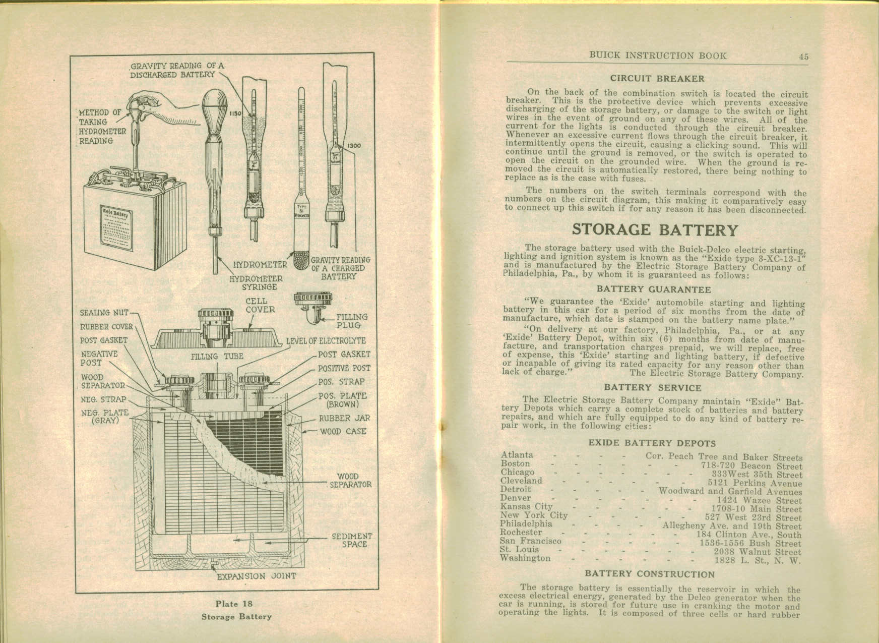 1916 Buick D-44  D-45 Instruction Book-44-45