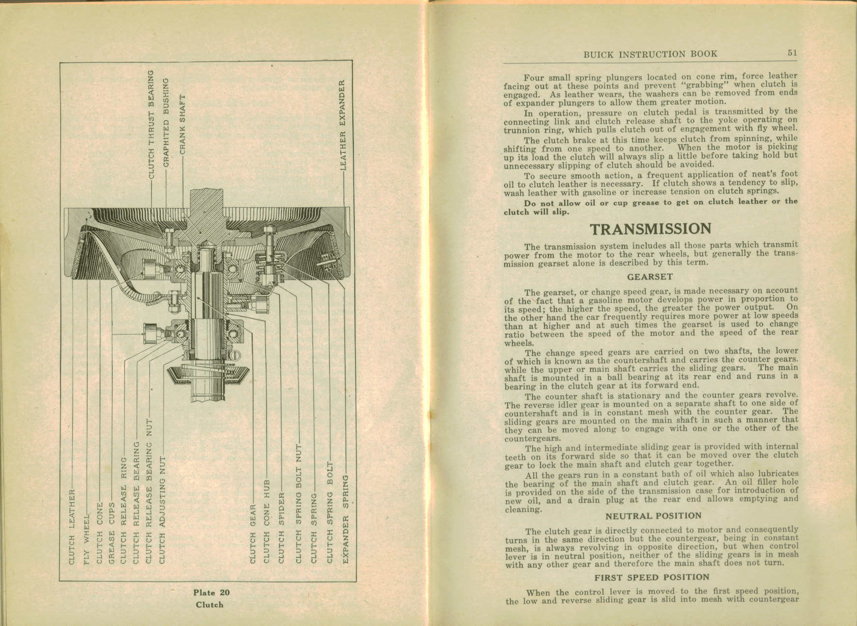 1916 Buick D-44  D-45 Instruction Book-50-51