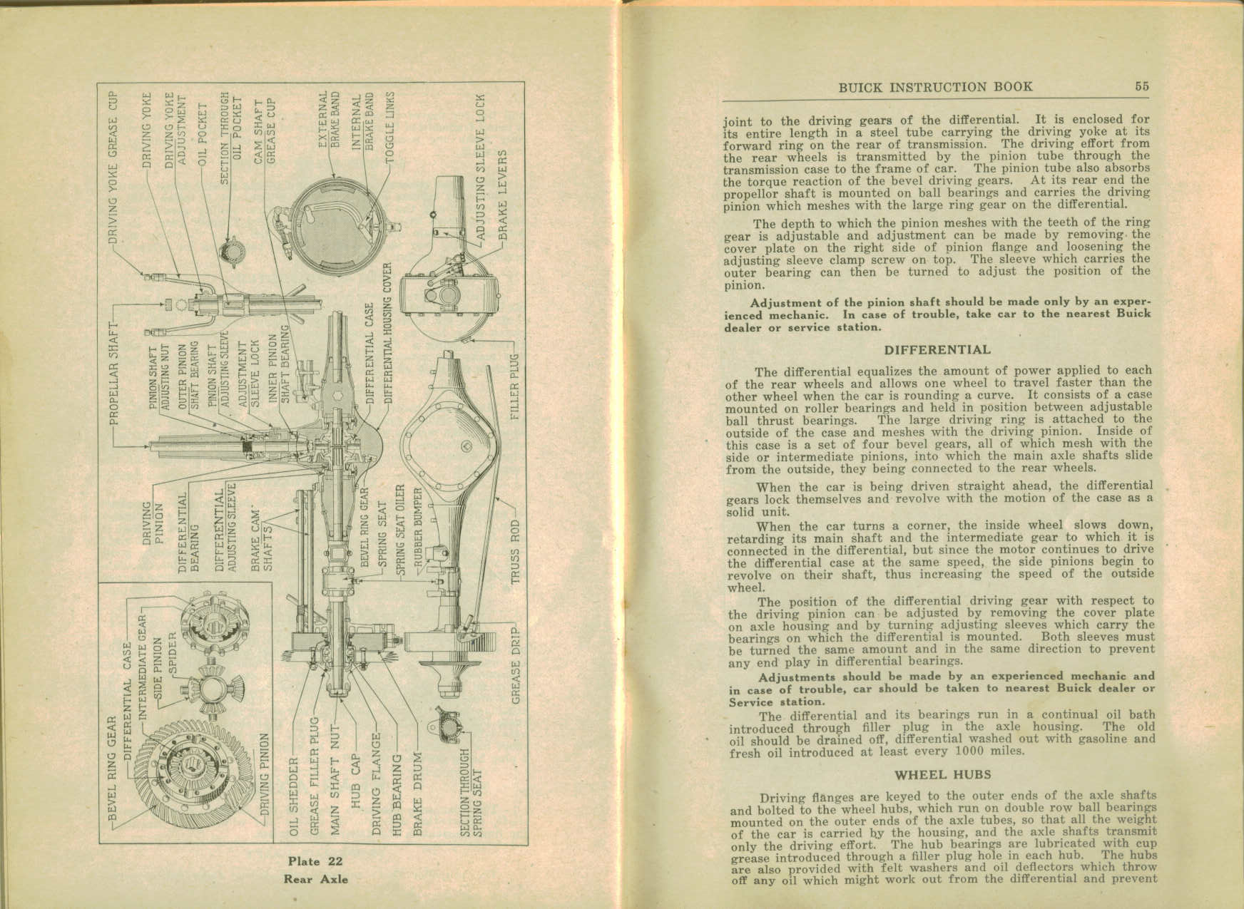 1916 Buick D-44  D-45 Instruction Book-54-55