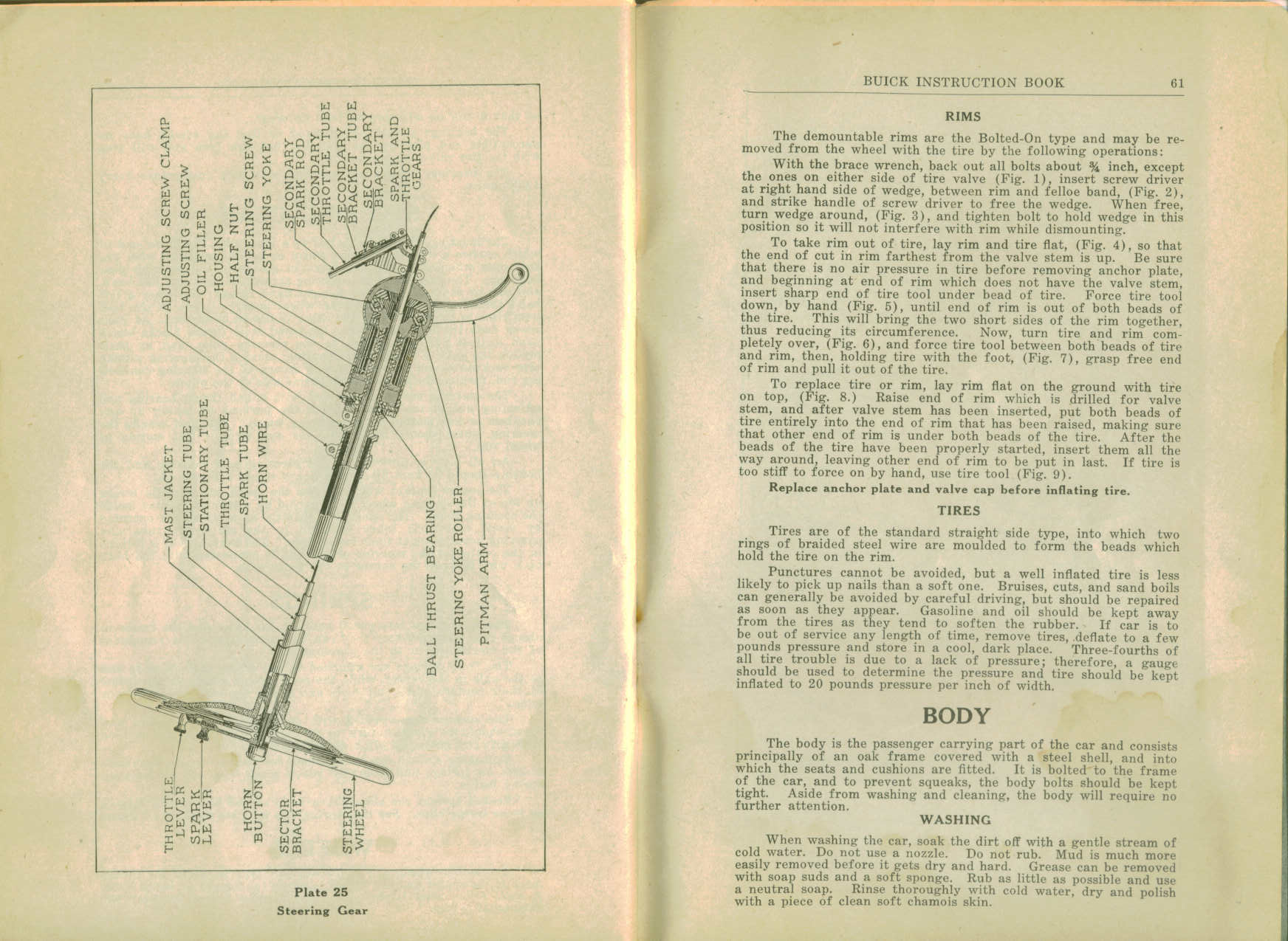 1916 Buick D-44  D-45 Instruction Book-60-61