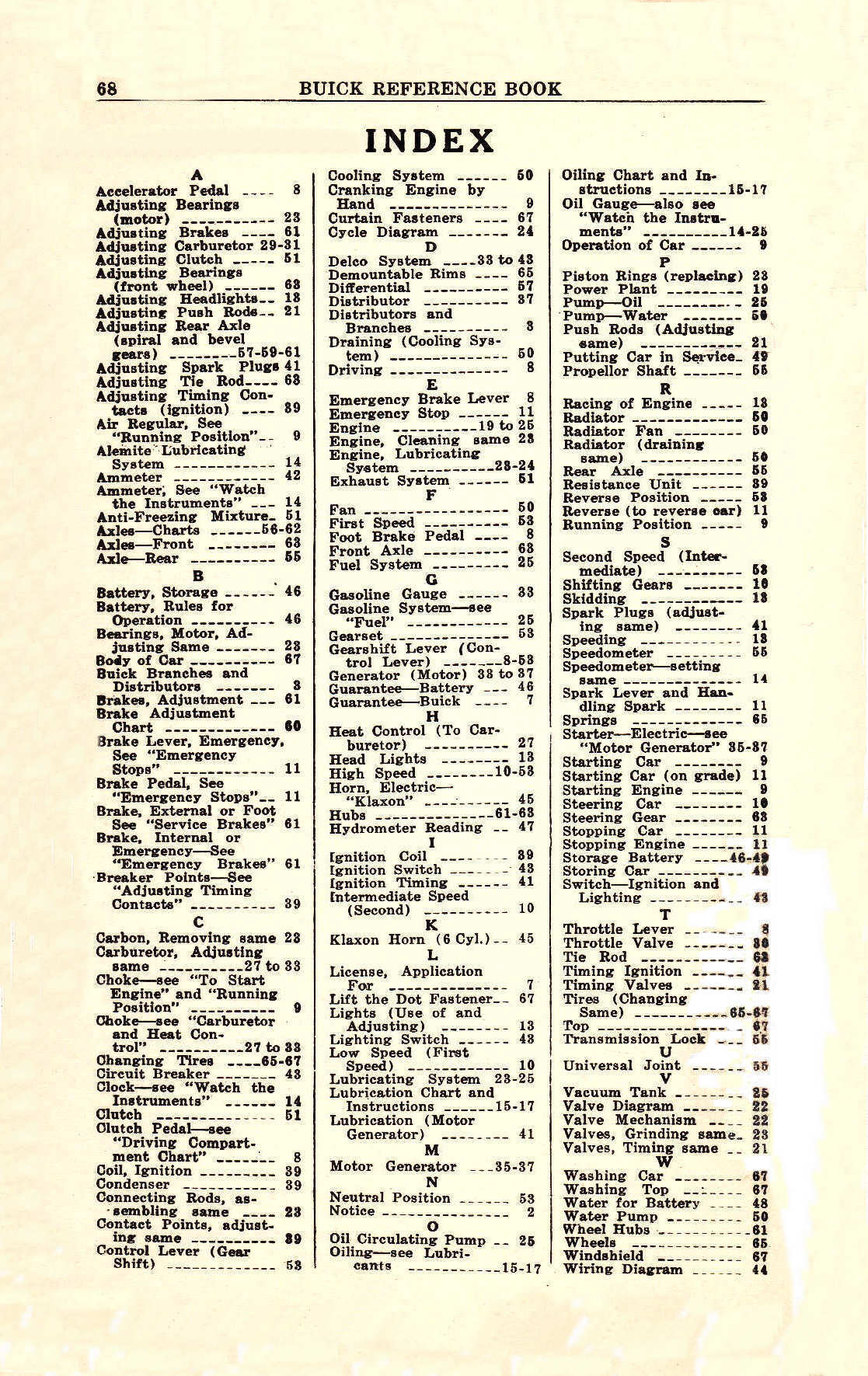 1923 Buick 6 cyl Reference Book-68