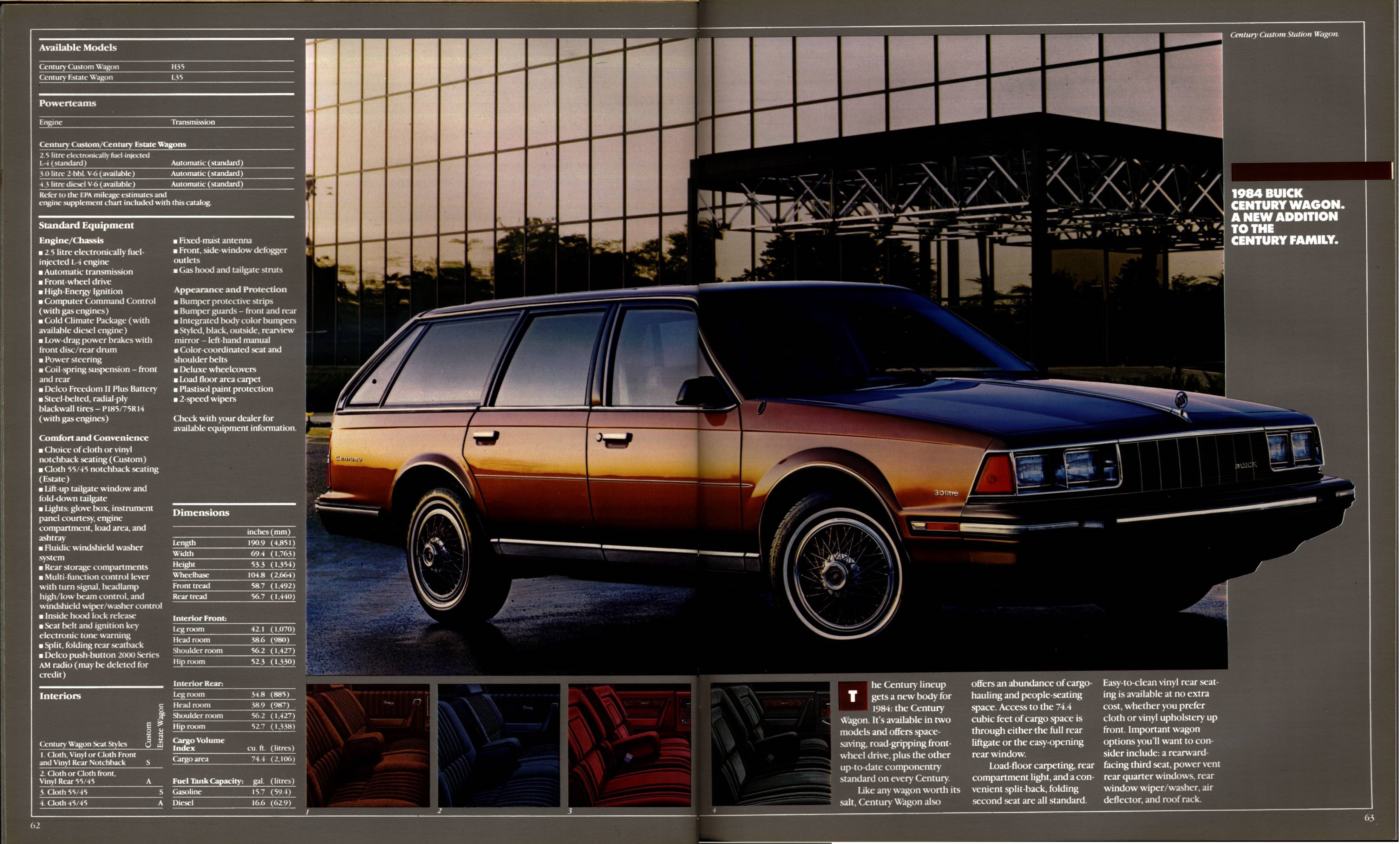 1984 Buick Full Line Prestige 62-63