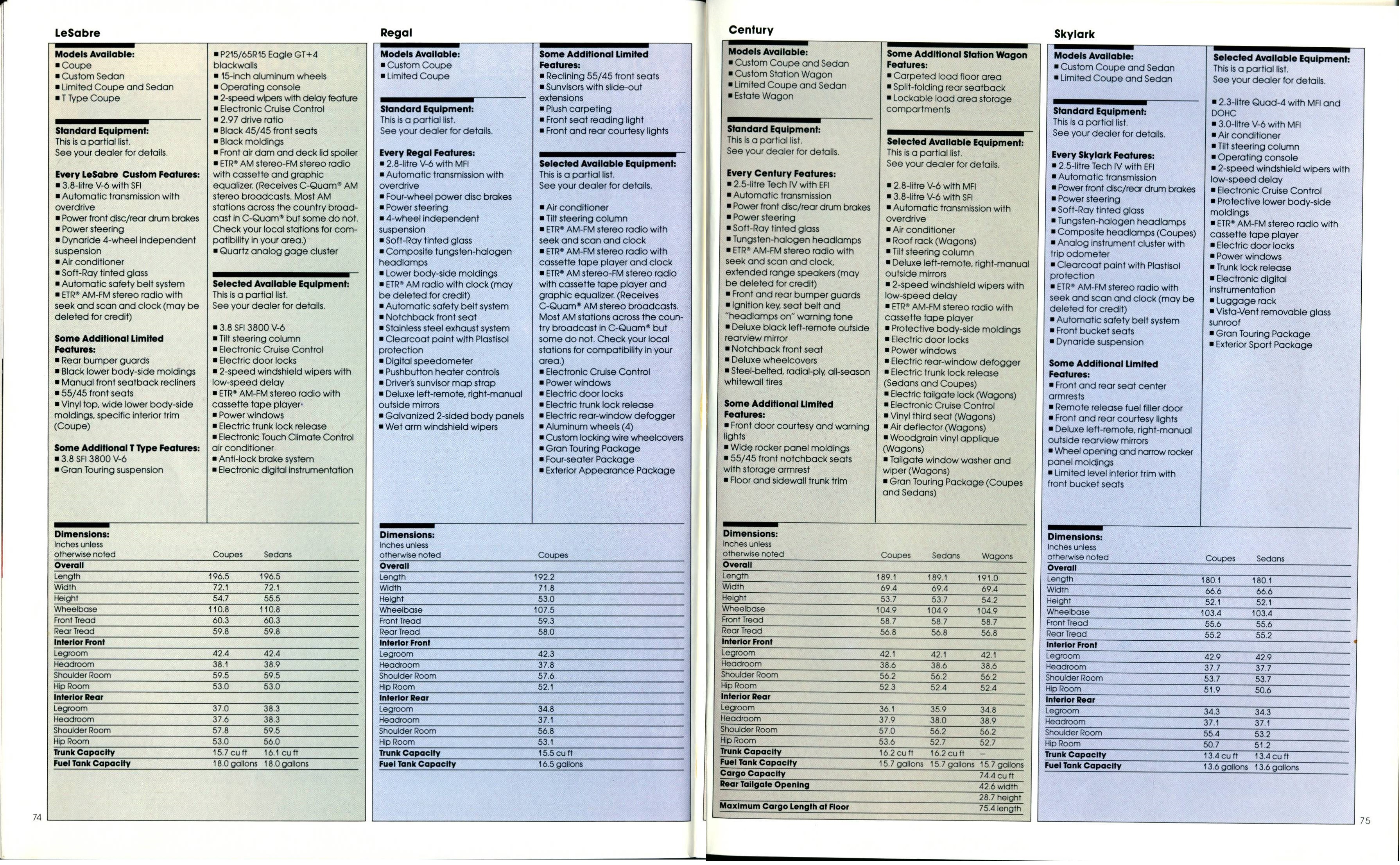 1988 Buick Full Line Prestige  Brochure-74-75