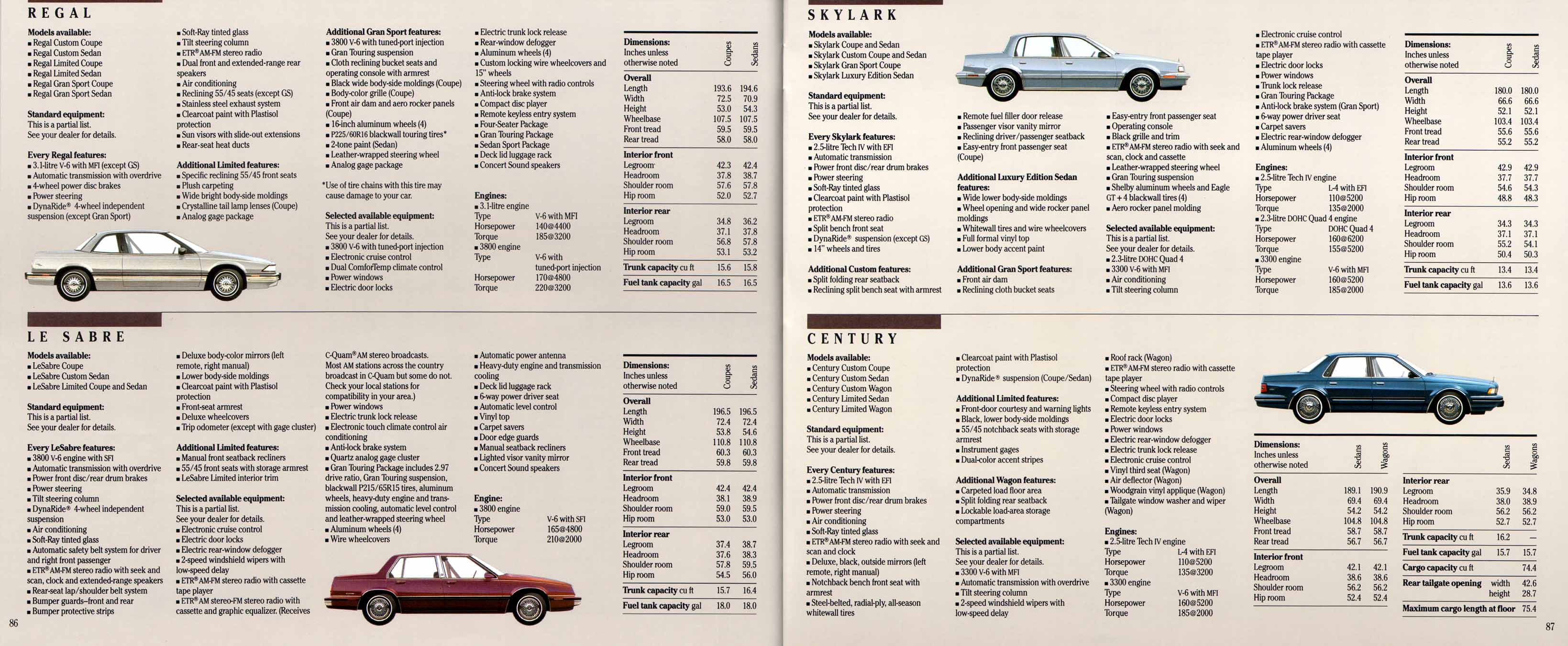 1991 Buick Full Line Prestige-88-89