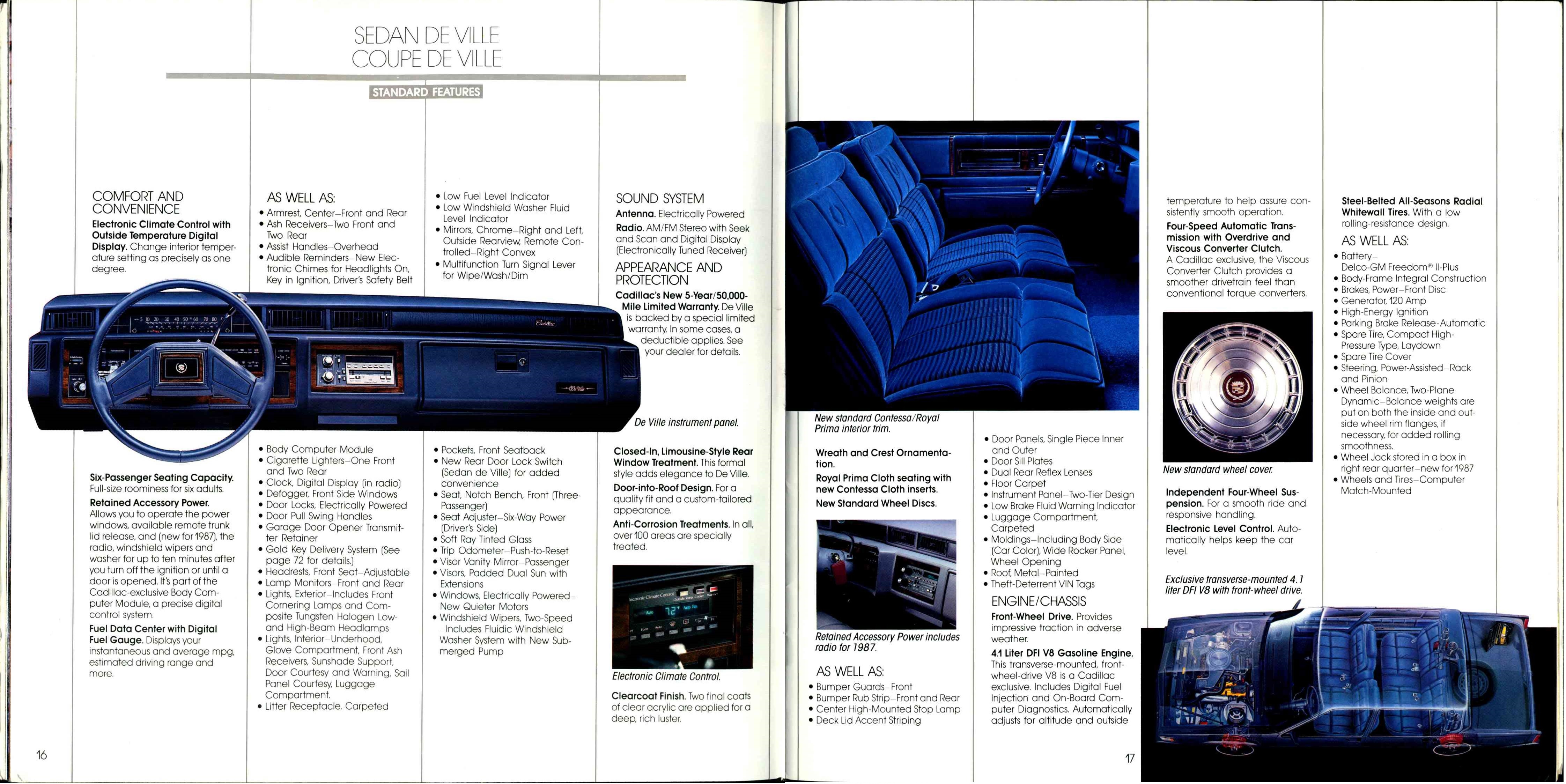 1987 Cadillac Full Line Prestige Brochure 16-17