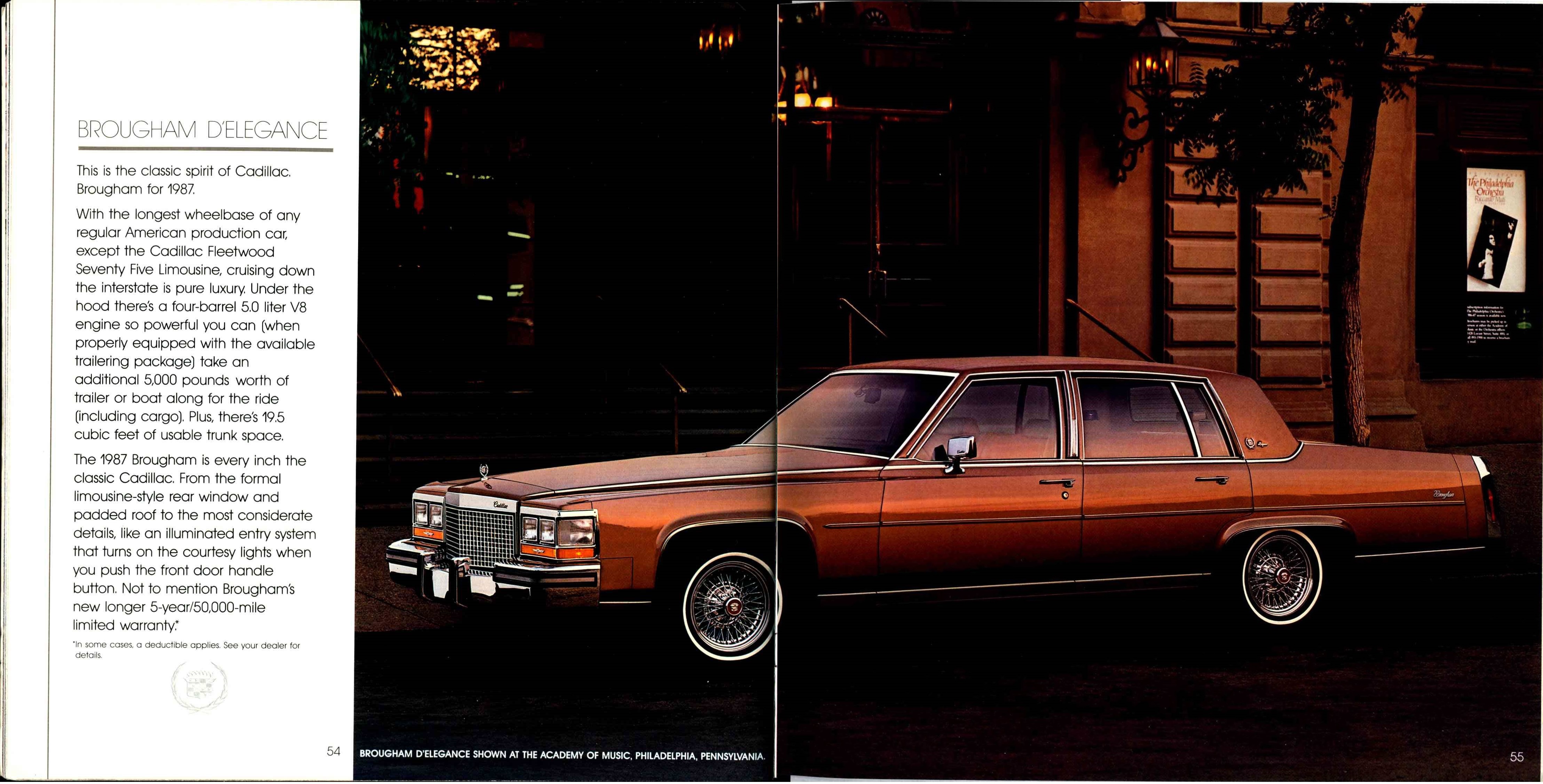 1987 Cadillac Full Line Prestige Brochure 54-55