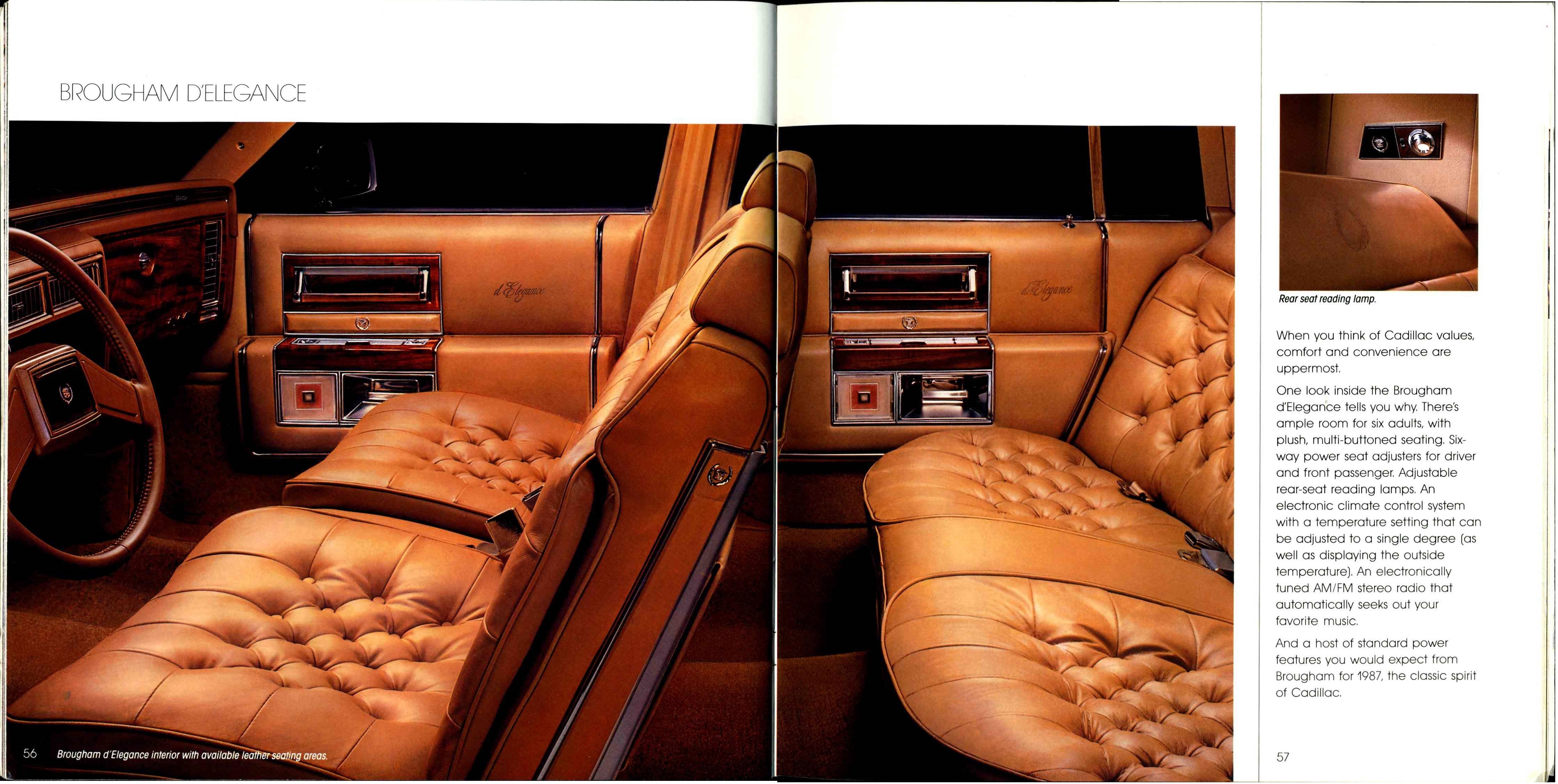 1987 Cadillac Full Line Prestige Brochure 56-57