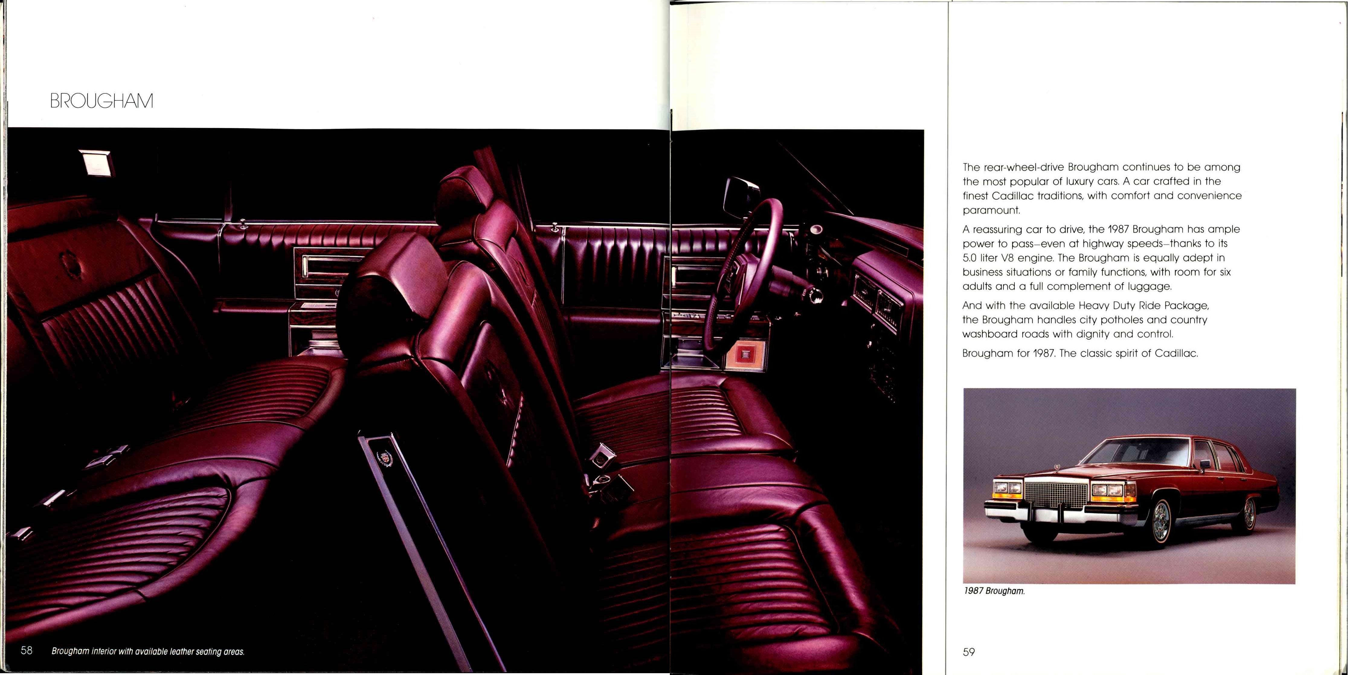 1987 Cadillac Full Line Prestige Brochure 58-59