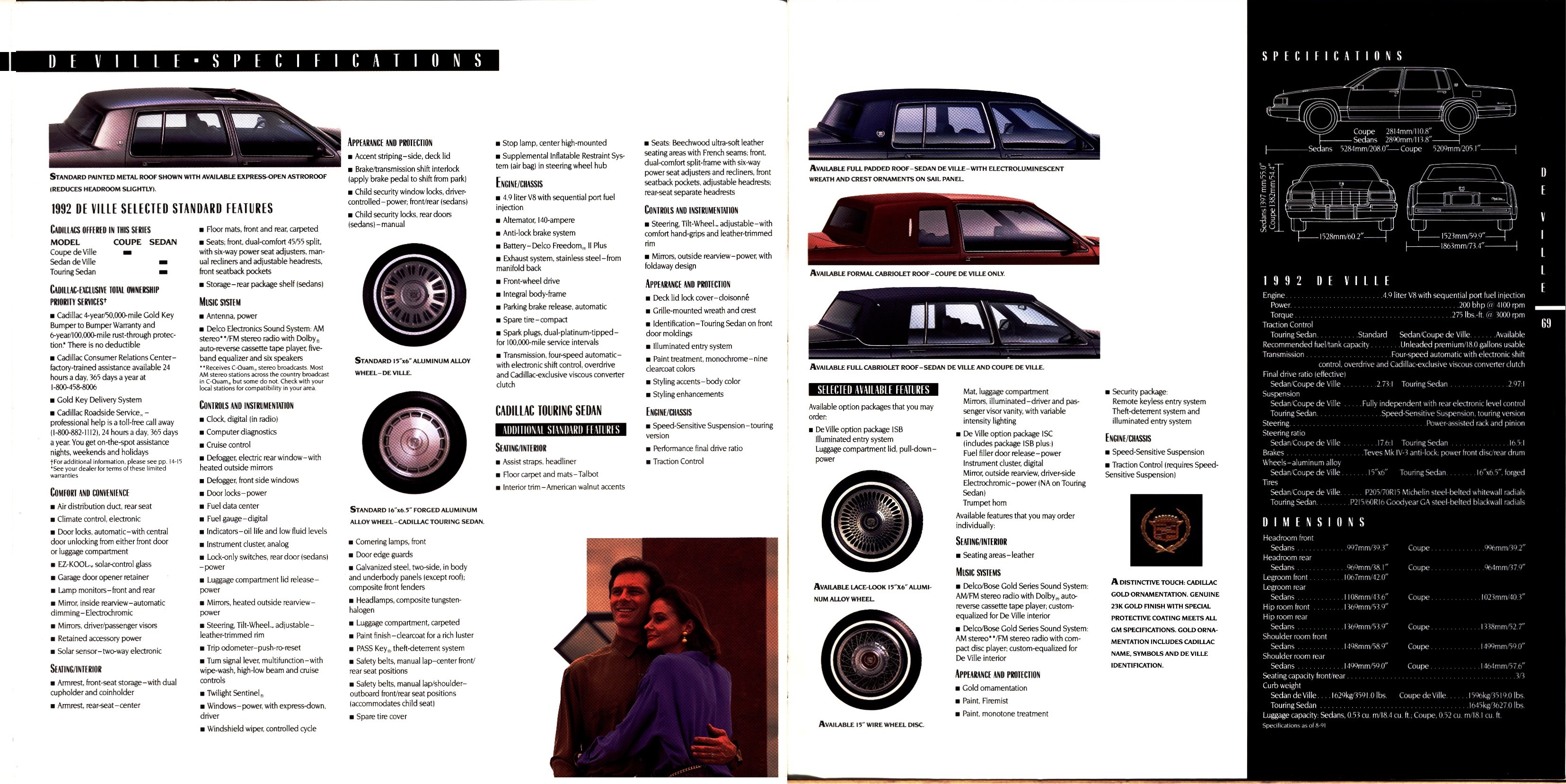 1992 Cadillac Full Line Prestige Brochure 68-69