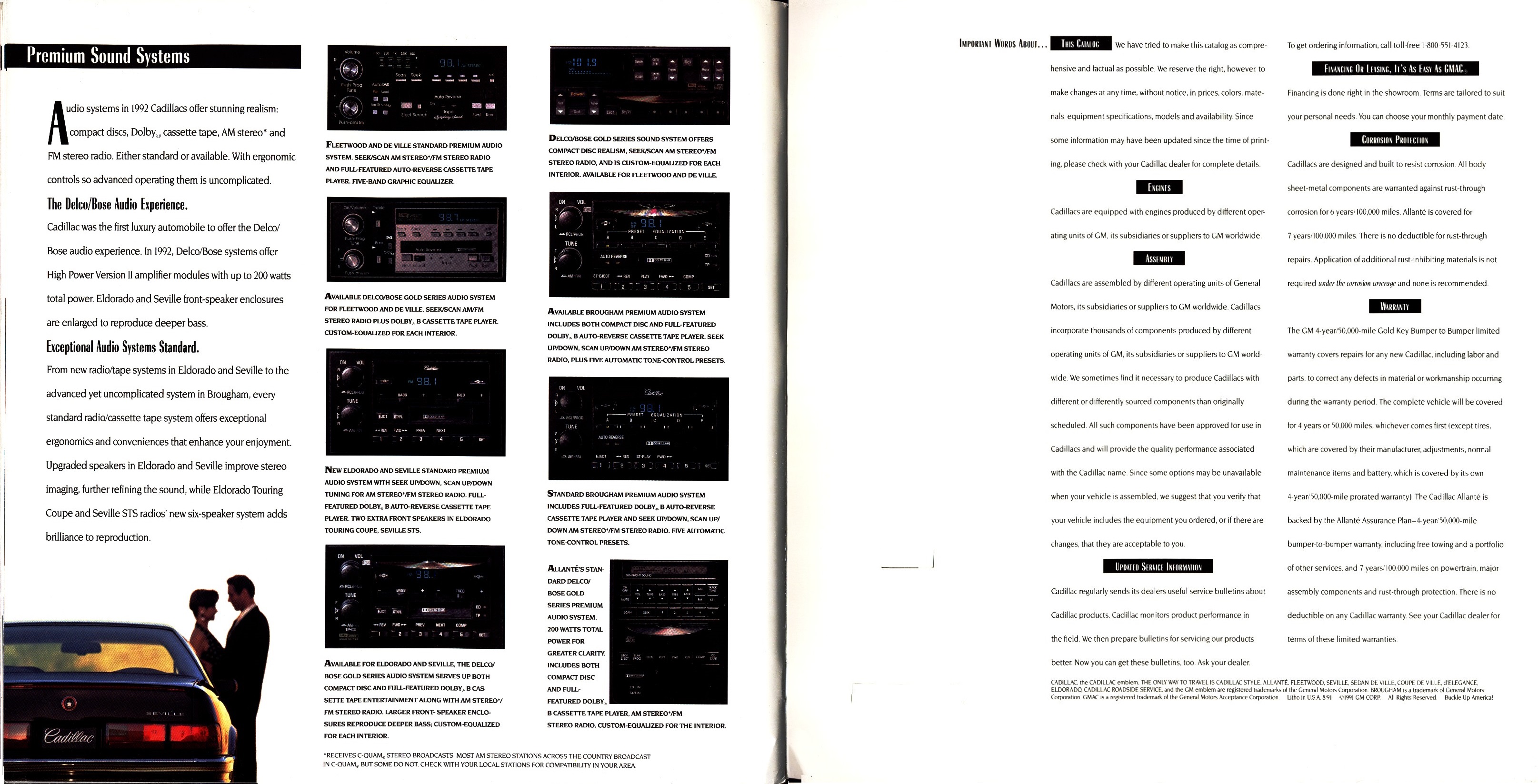 1992 Cadillac Full Line Prestige Brochure 80-81