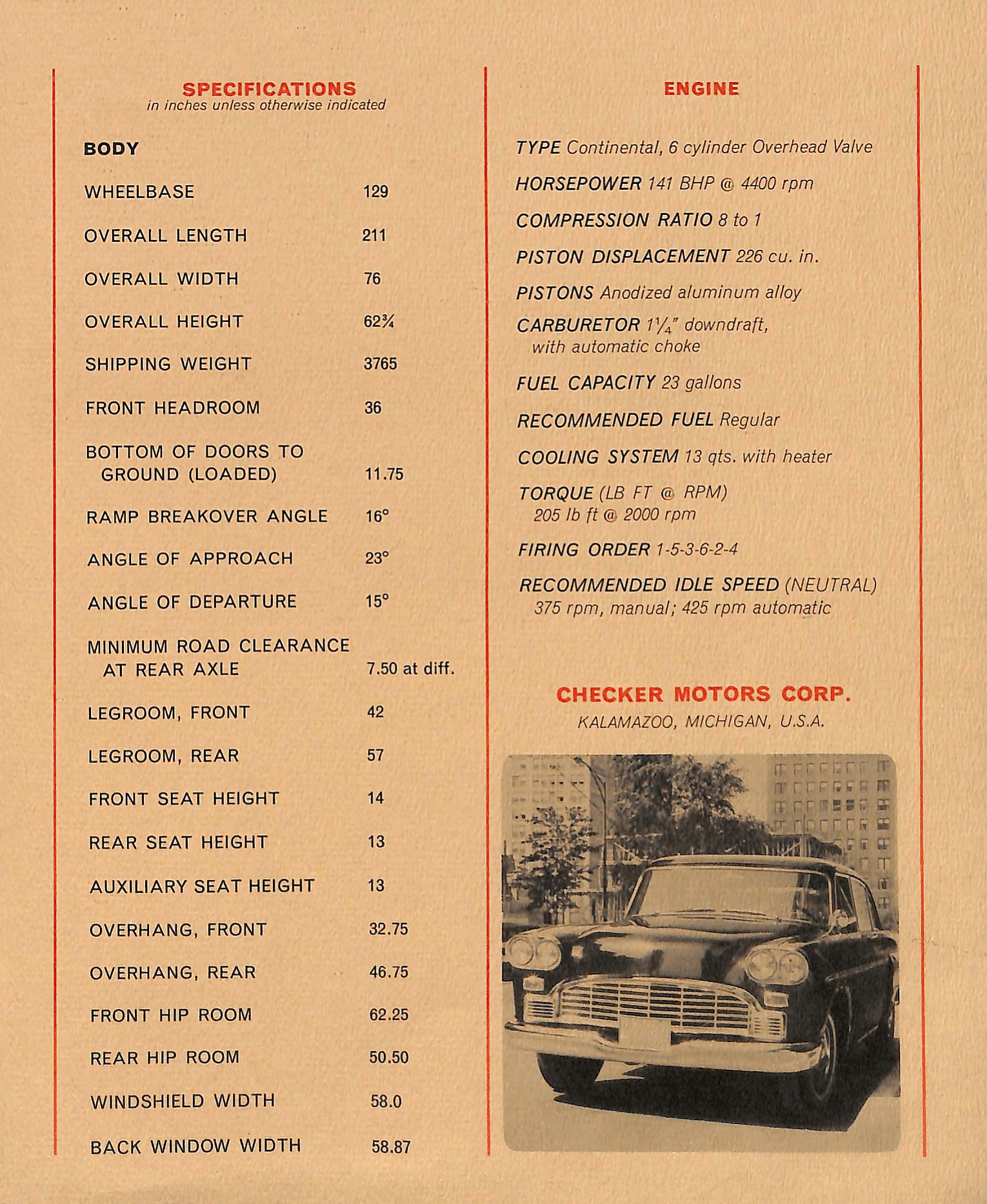 1963 Checker Town Custom Limousine Brochure 09