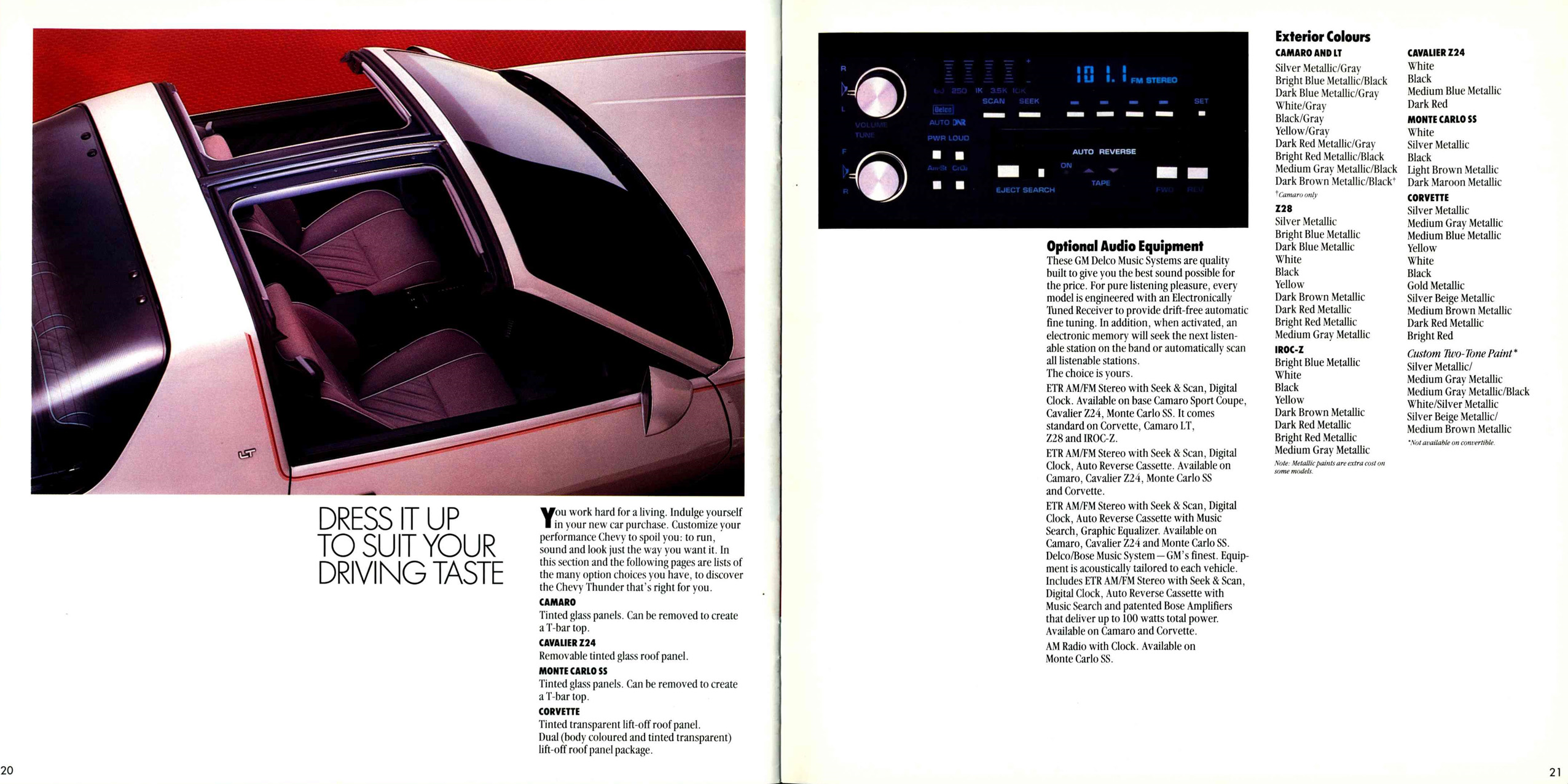 1987 Chevrolet Performance Cars brochure (Cdn) 20-21