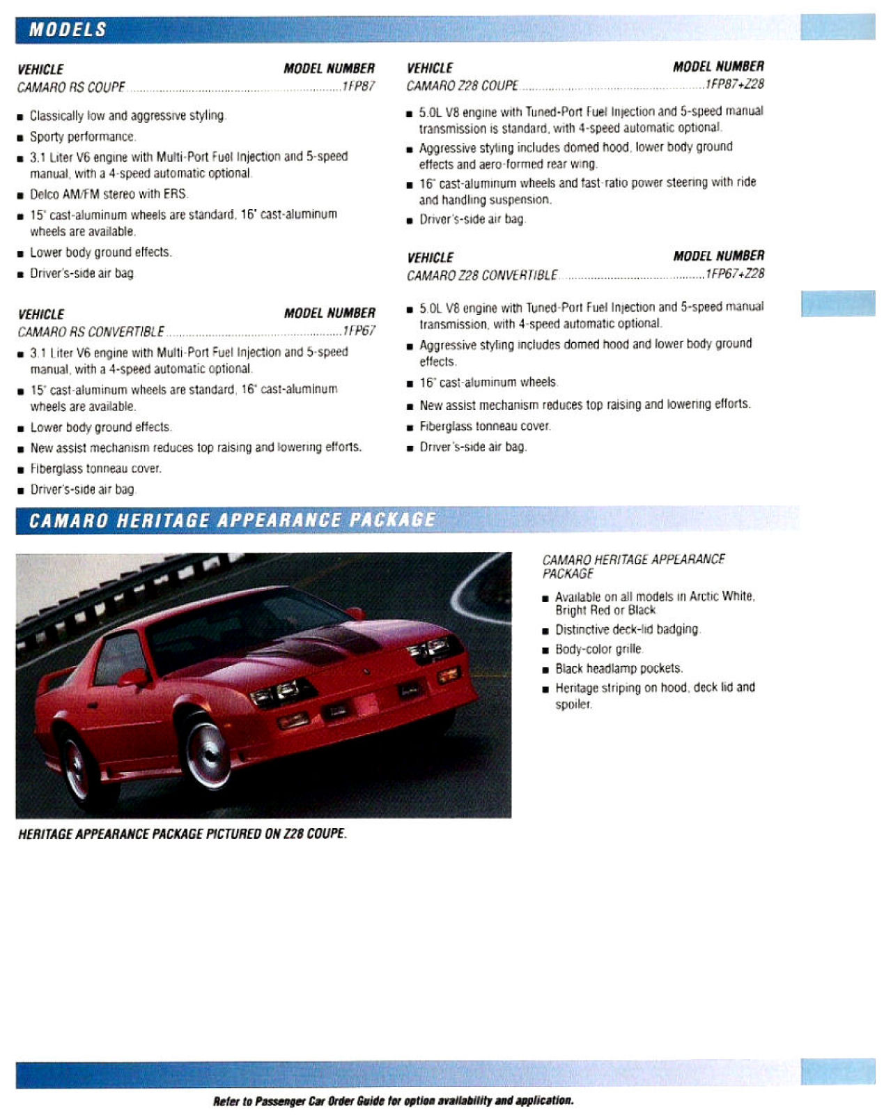 1992 Chevrolet Camaro Order Sheet-02