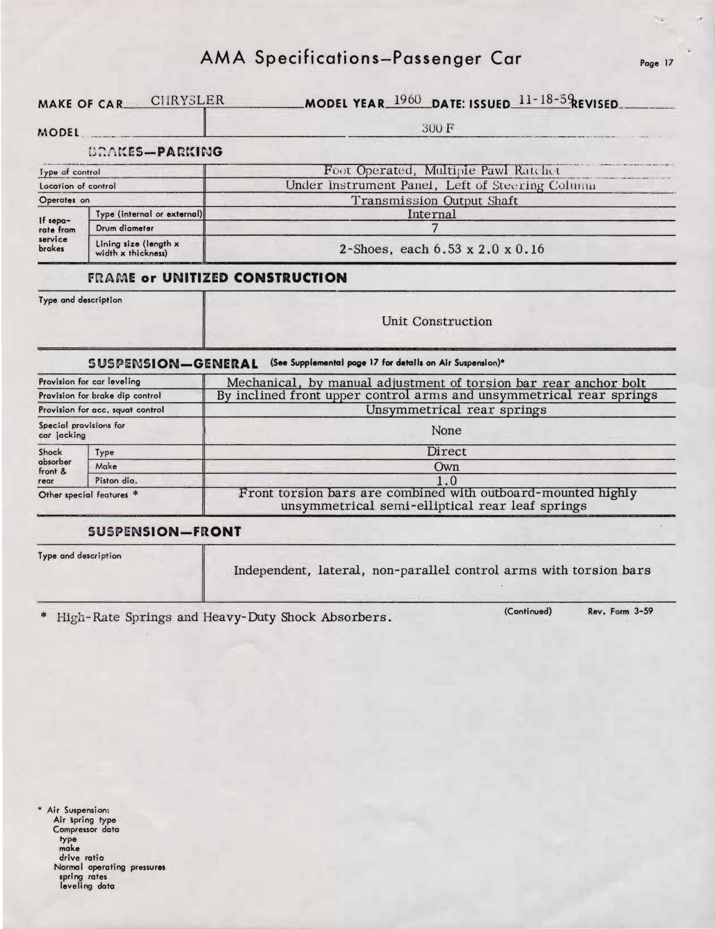 1960 Chrysler 300F AMA Specs-20