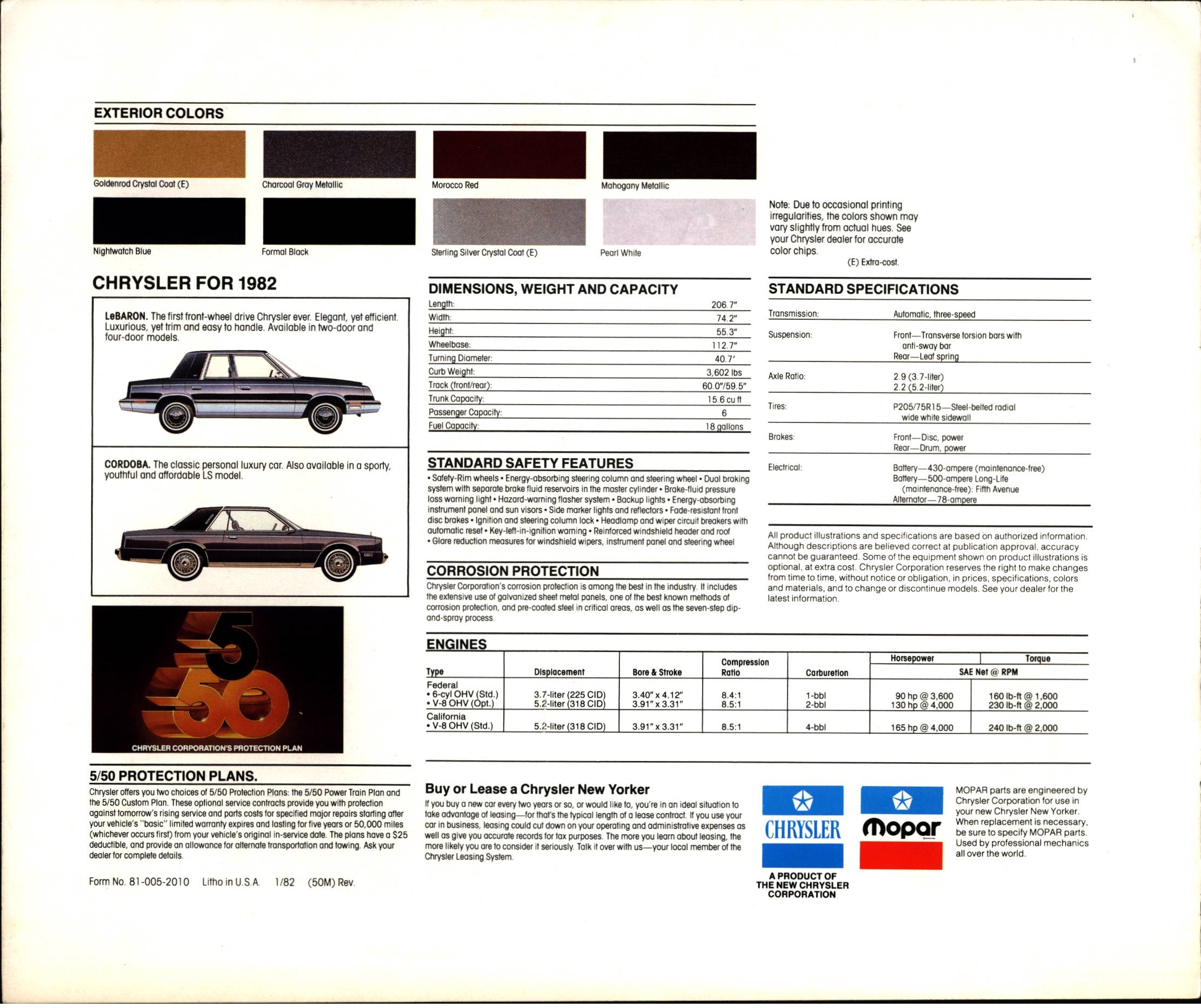 1982 Chrysler New Yorker Brochure (Rev.-1) 08