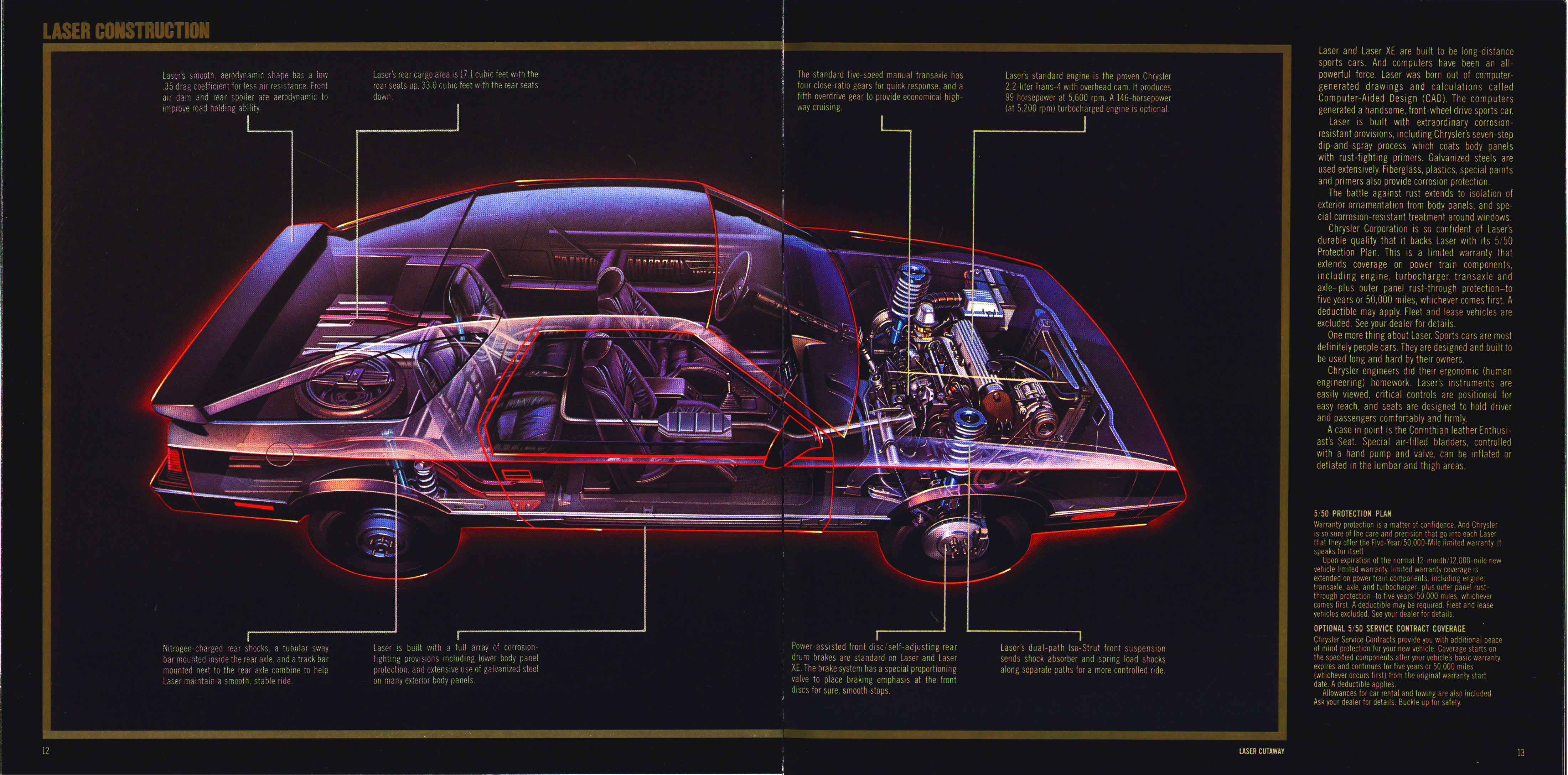 1985 Chrysler Laser Brochure 12-13