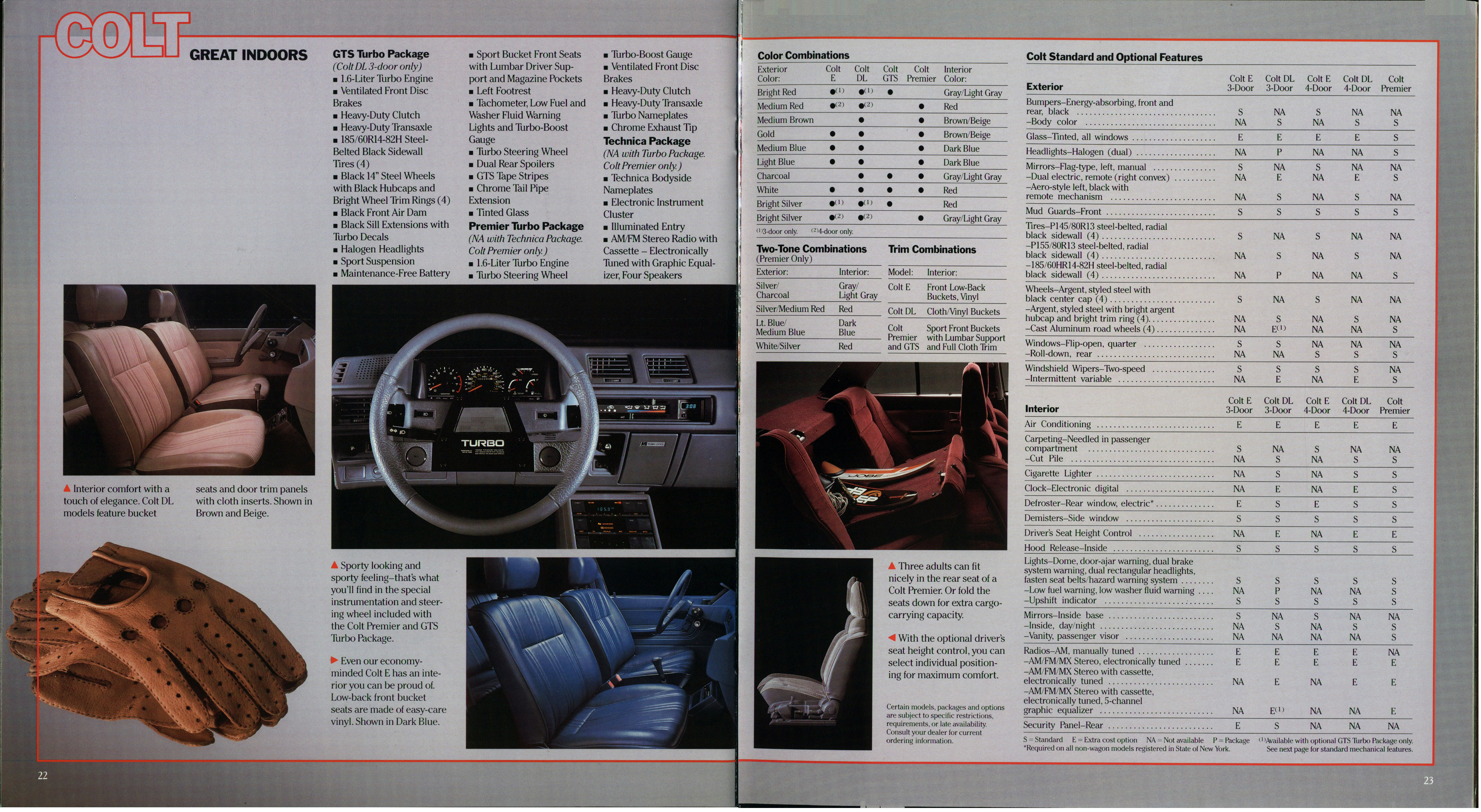 1986 Dodge Imports Prestige Brochure 22-23