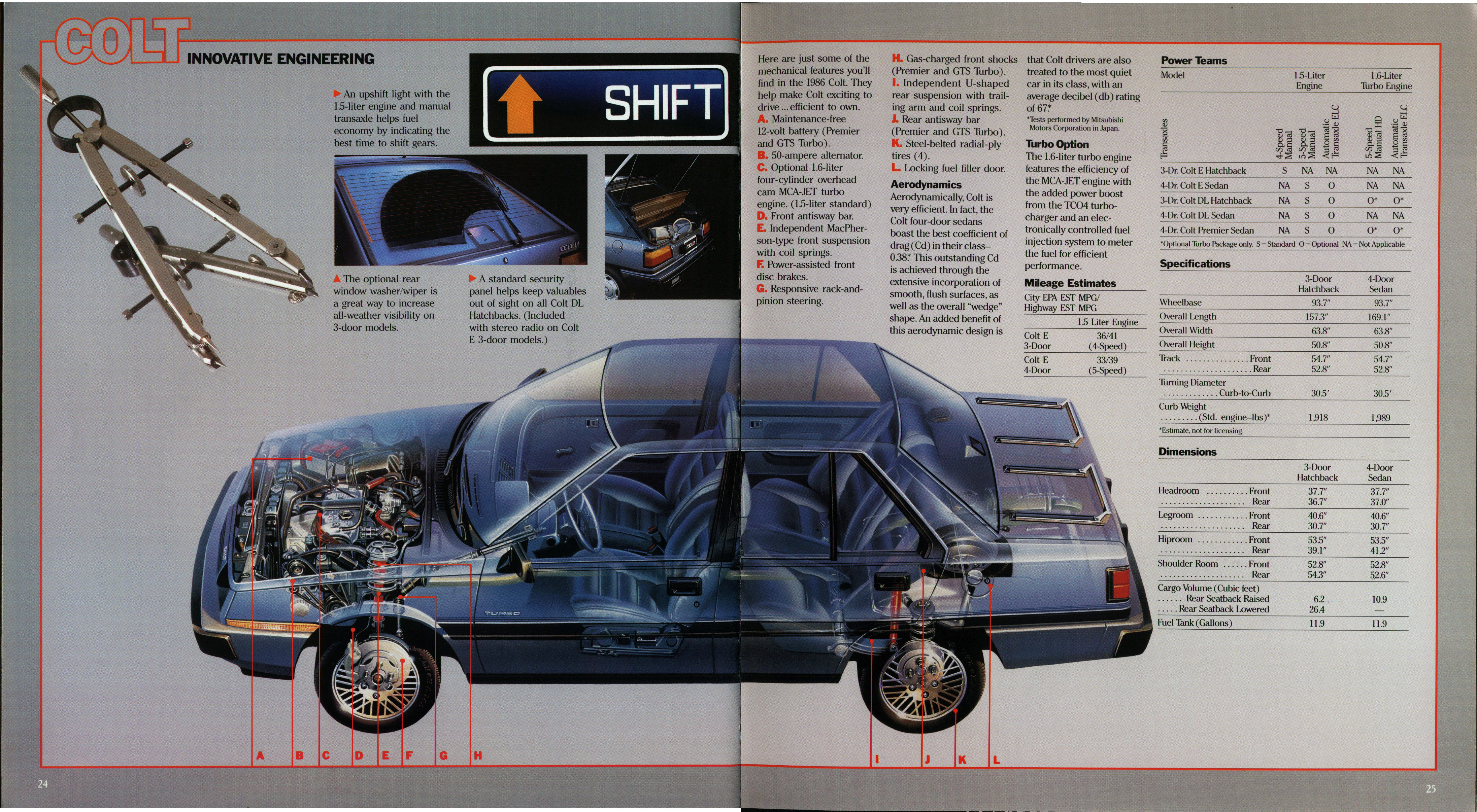 1986 Dodge Imports Prestige Brochure 24-25