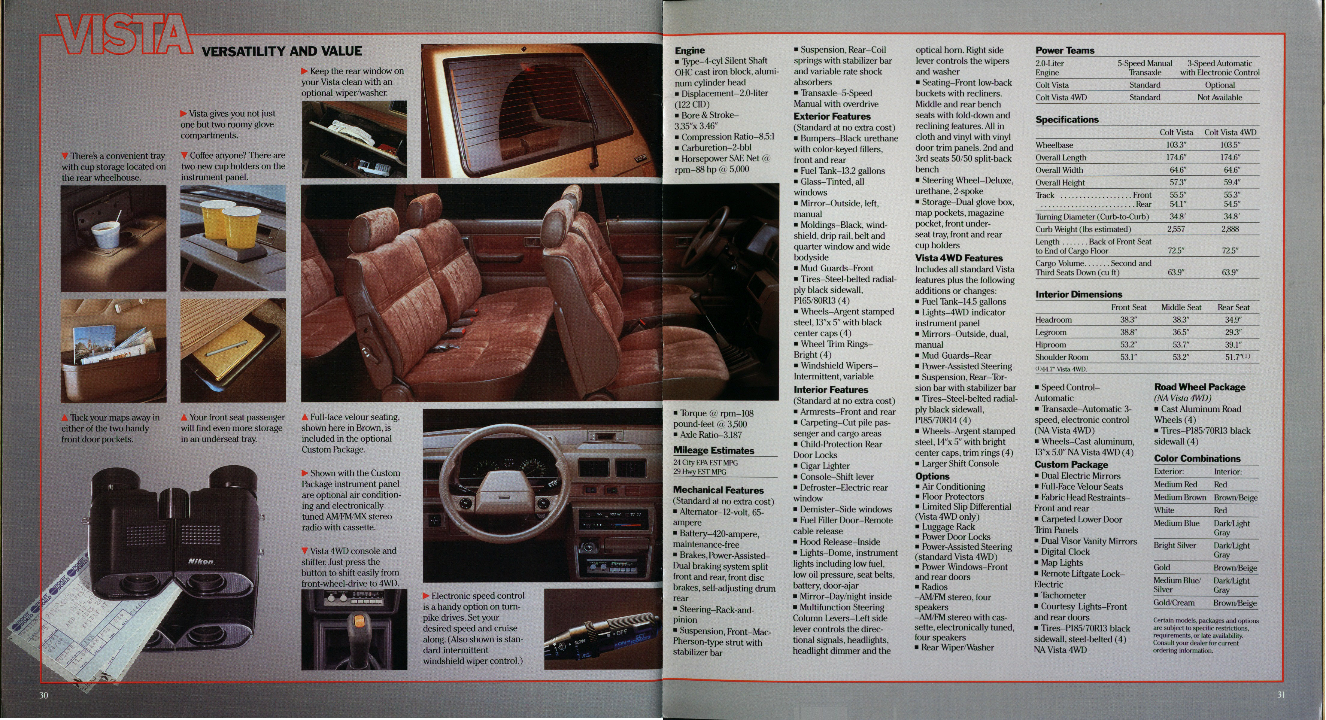 1986 Dodge Imports Prestige Brochure 30-31