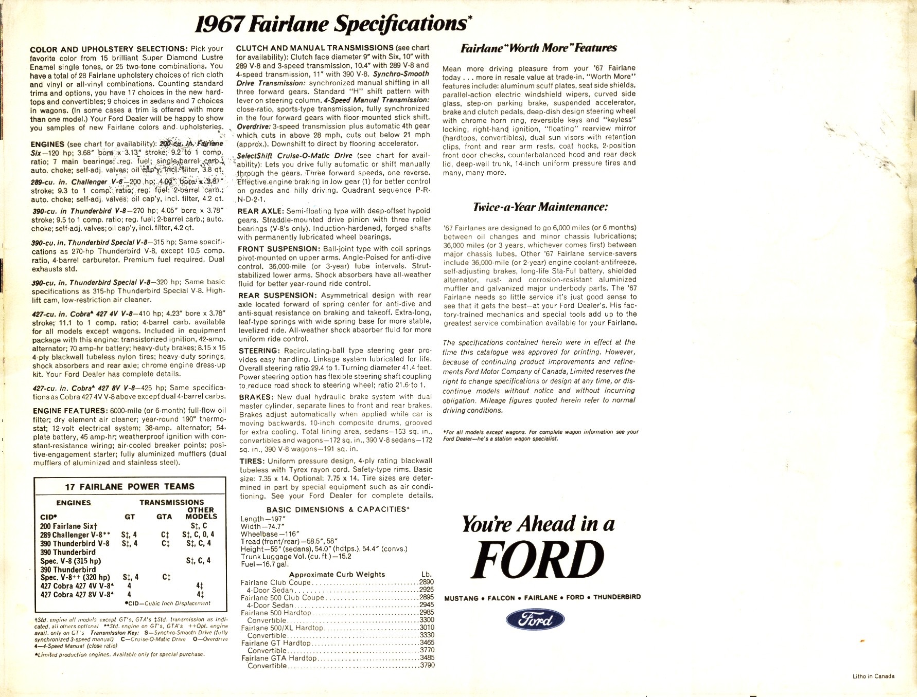 1967 Ford Fairlane Brochure Canada 16