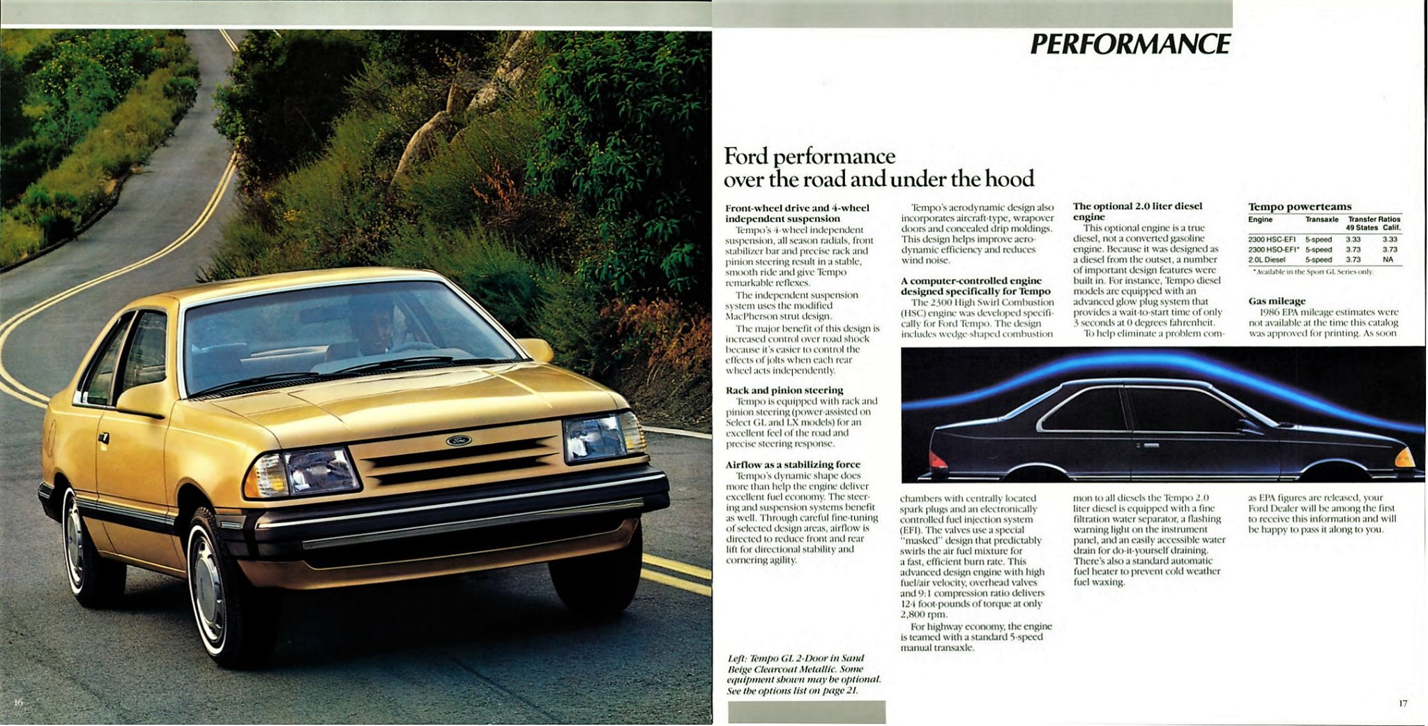 1986 Ford Tempo Brochure 16-17