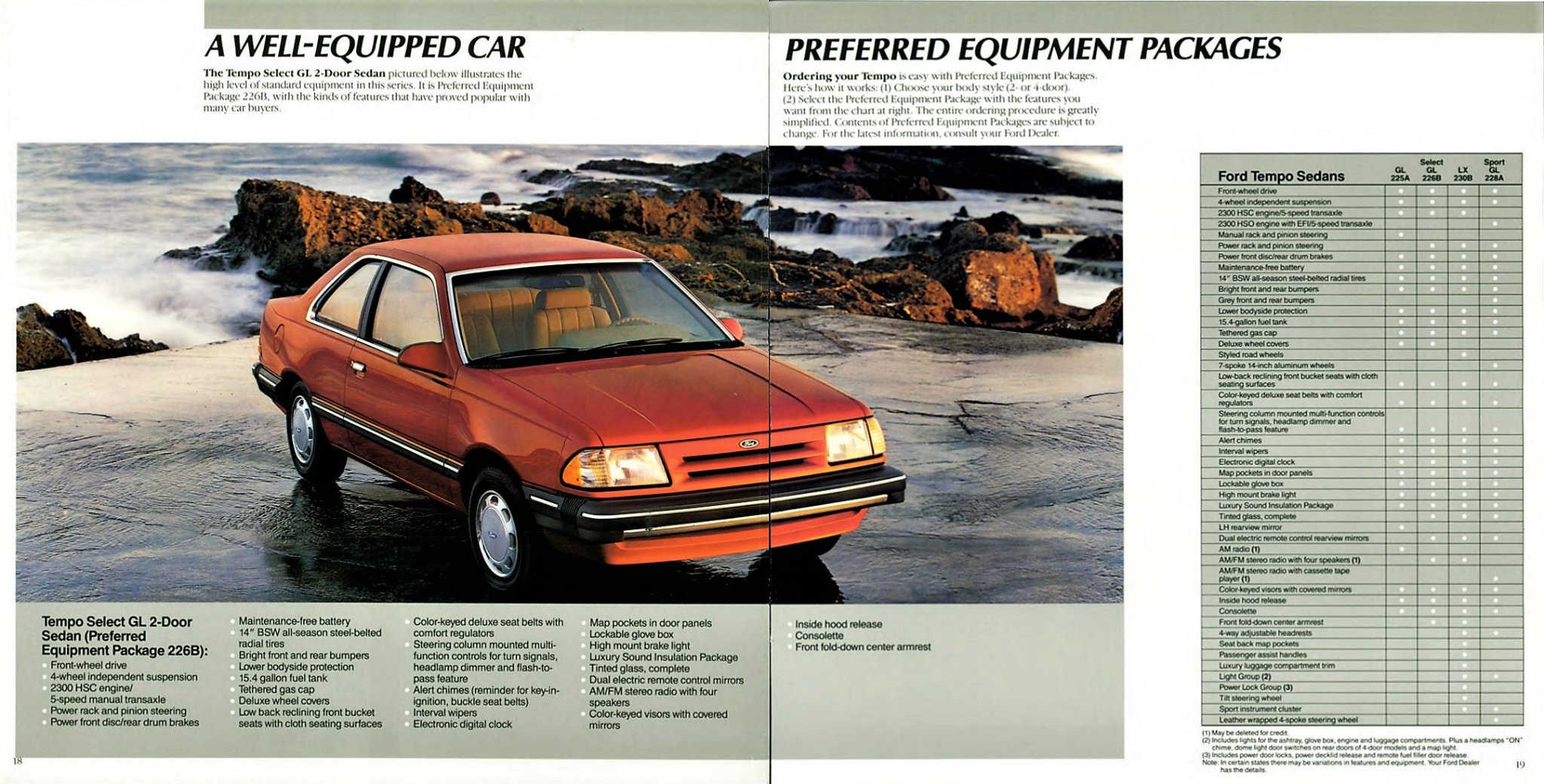 1986 Ford Tempo Brochure 18-19