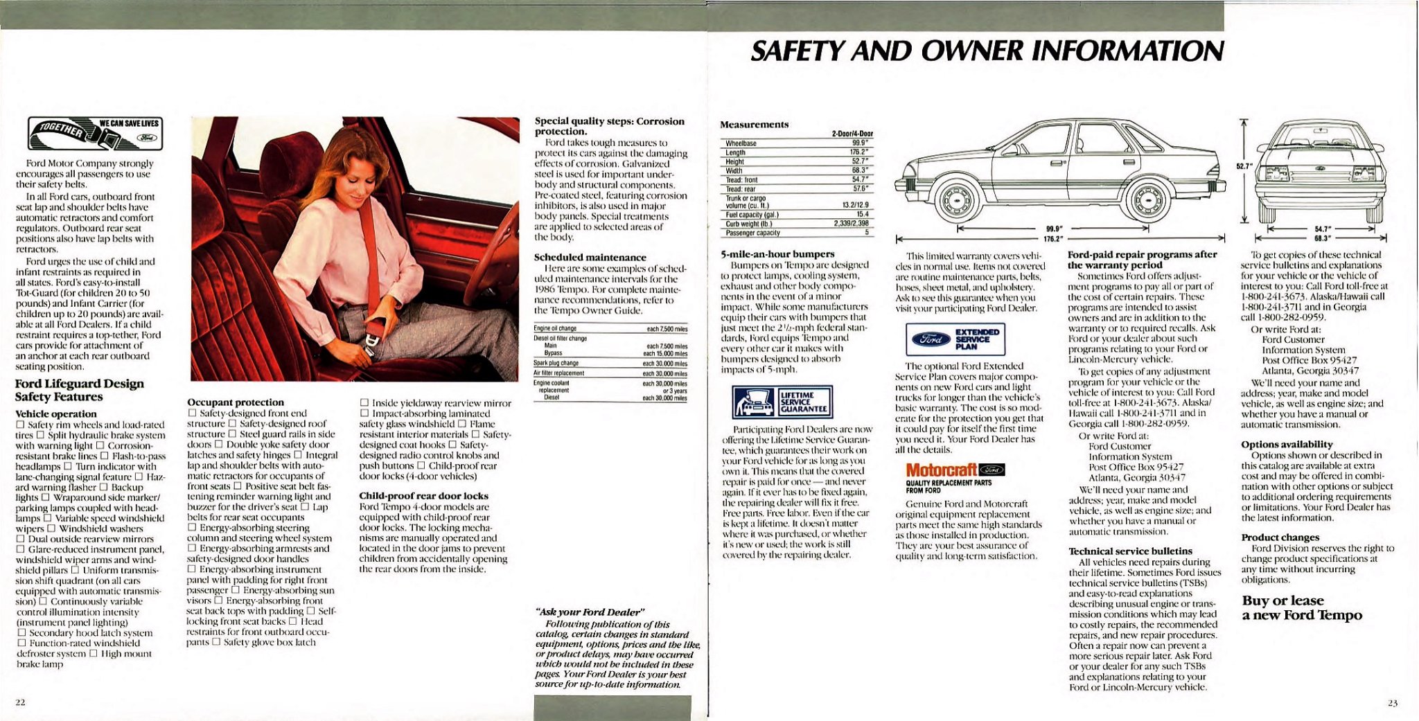 1986 Ford Tempo Brochure 22-23