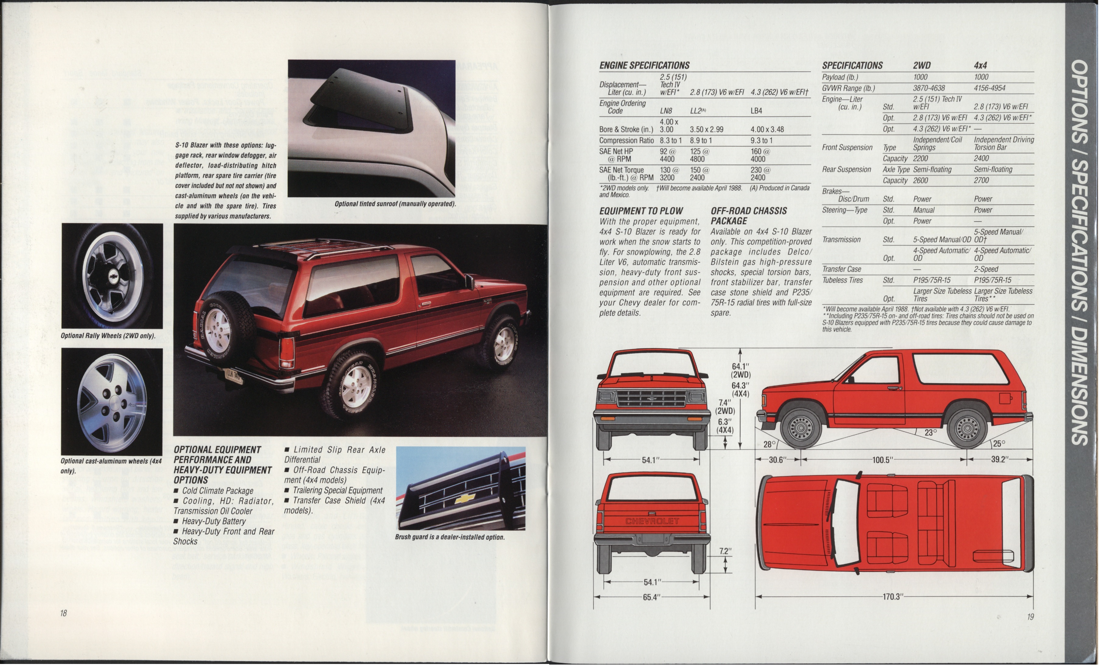 1988 Chevrolet S-10 Blazer Brochure 18-19