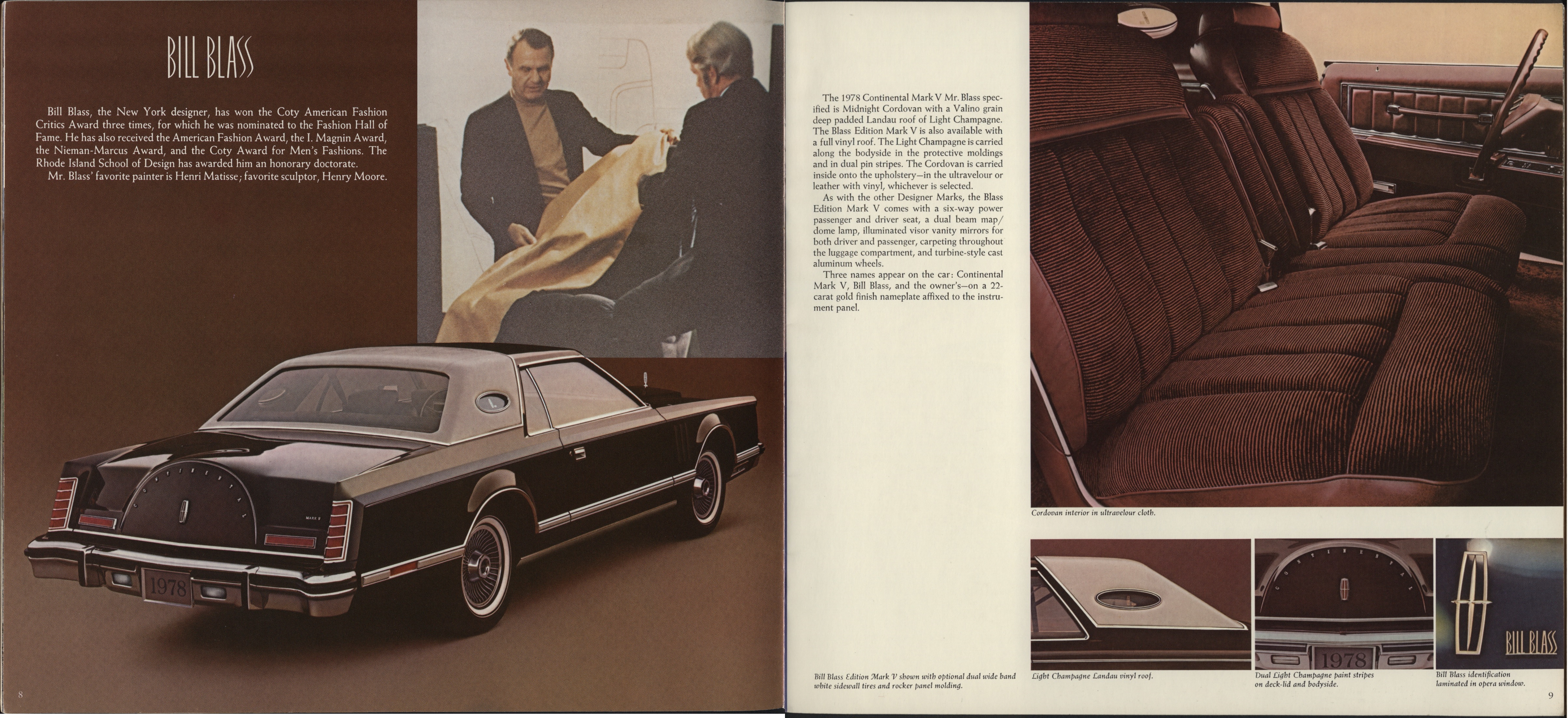 1978 Lincoln Continental Mark V Brochure 08-09