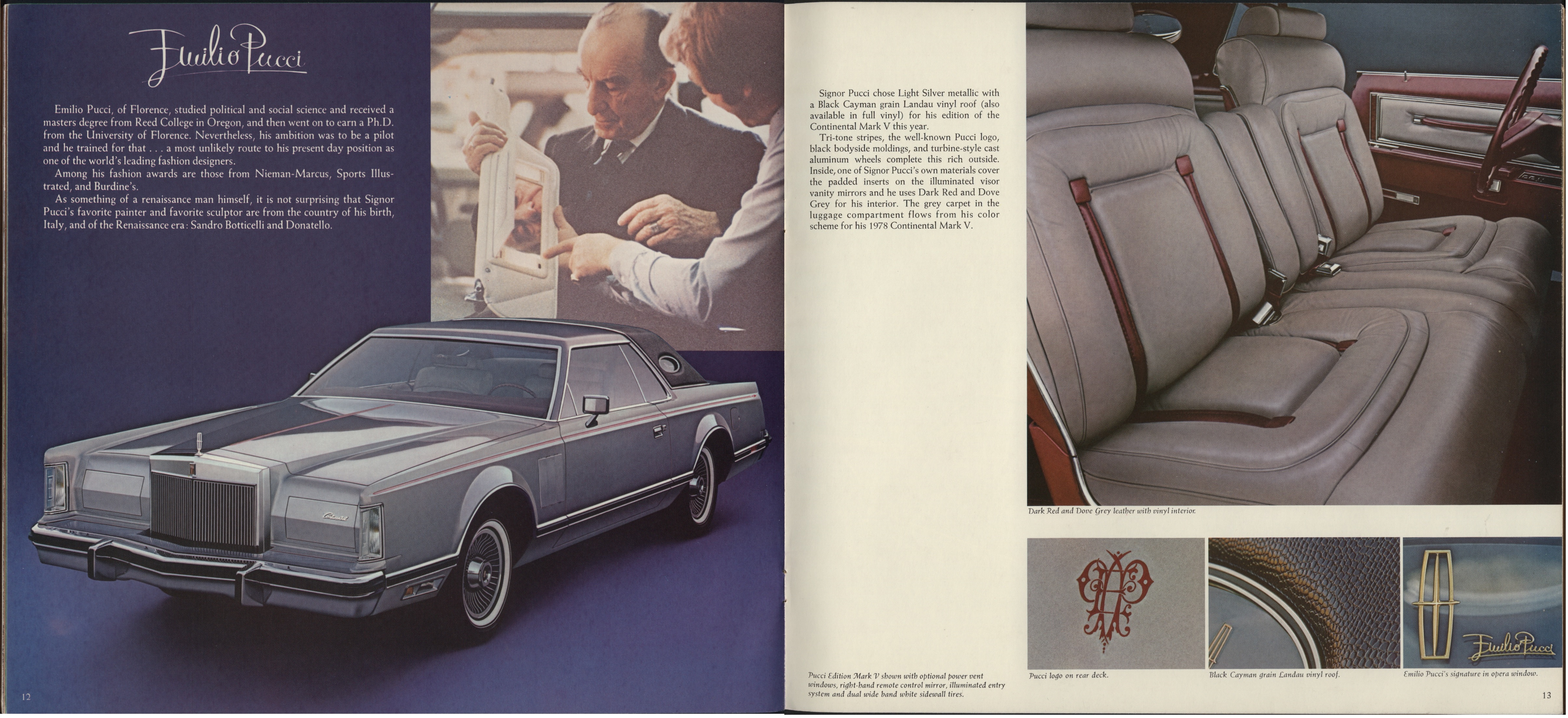 1978 Lincoln Continental Mark V Brochure 12-13