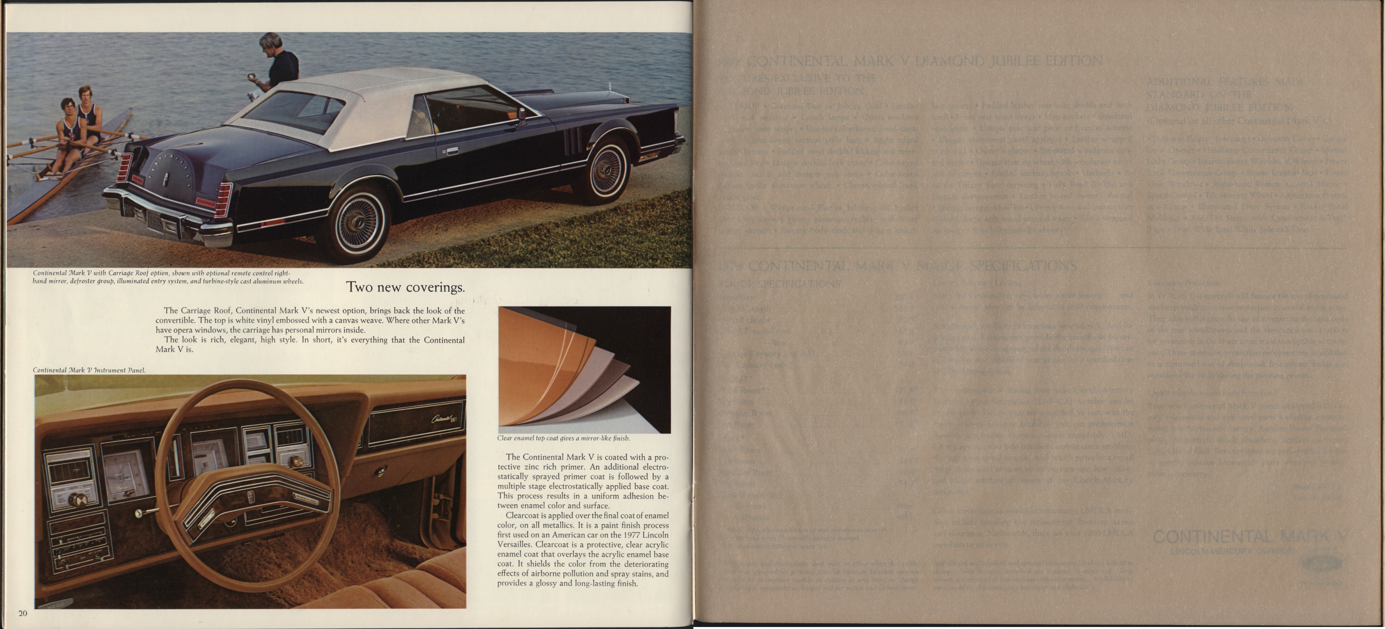 1978 Lincoln Continental Mark V Brochure 20-21a