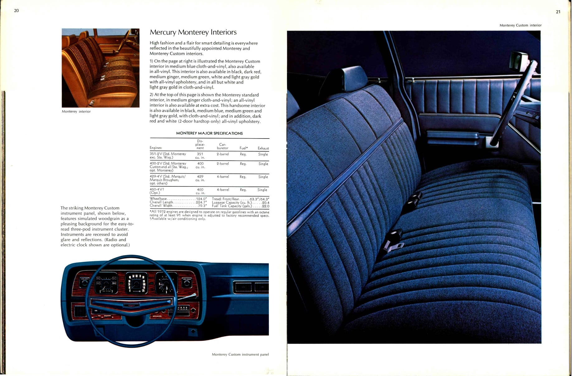 1972 Mercury Full Line Prestige Brochure 20-21