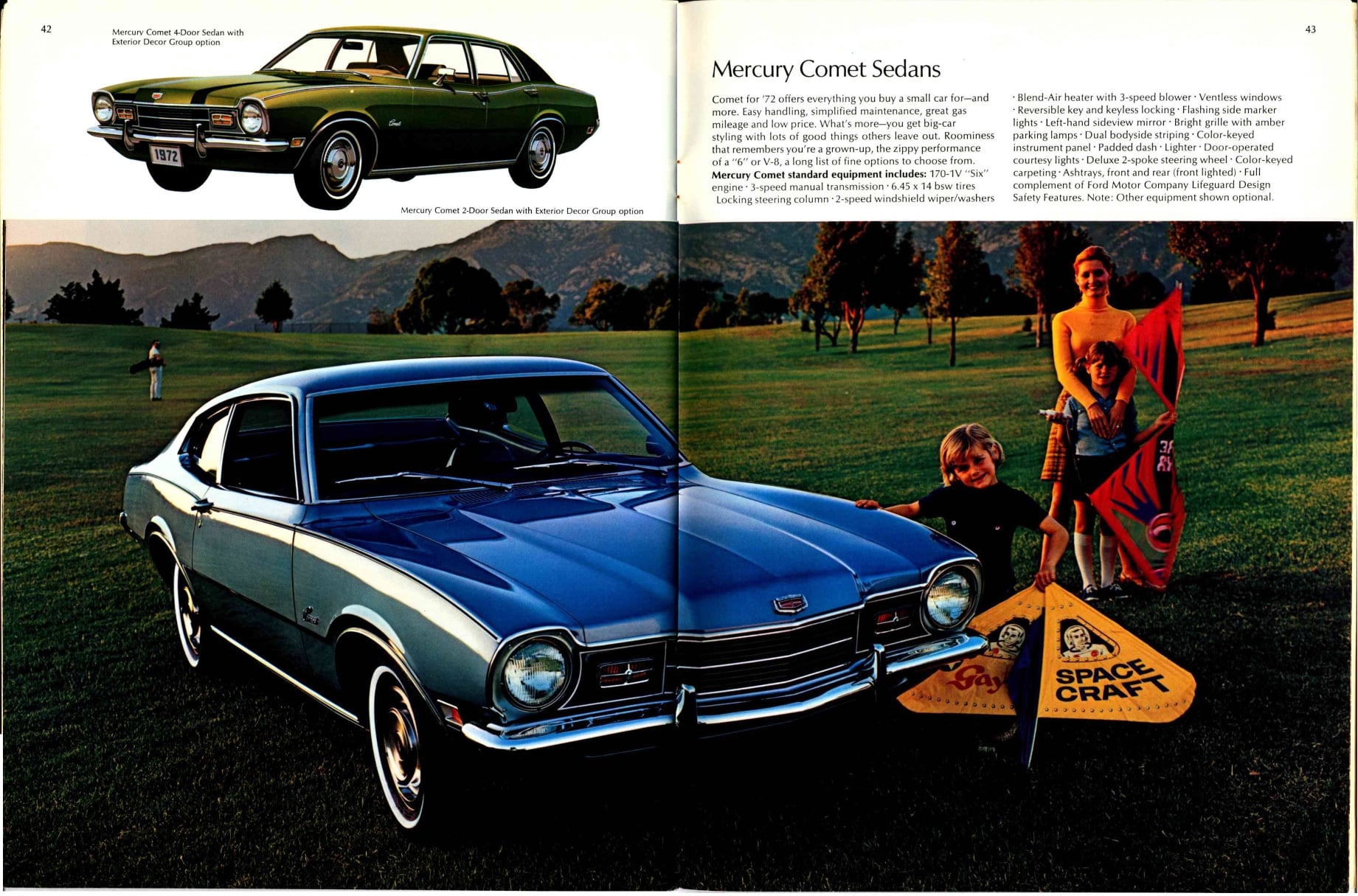 1972 Mercury Full Line Prestige Brochure 42-43