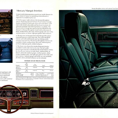1972 Mercury Full Line Prestige Brochure 10-11