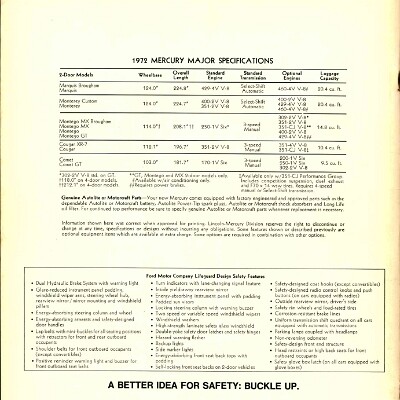 1972 Mercury Full Line Prestige Brochure 50