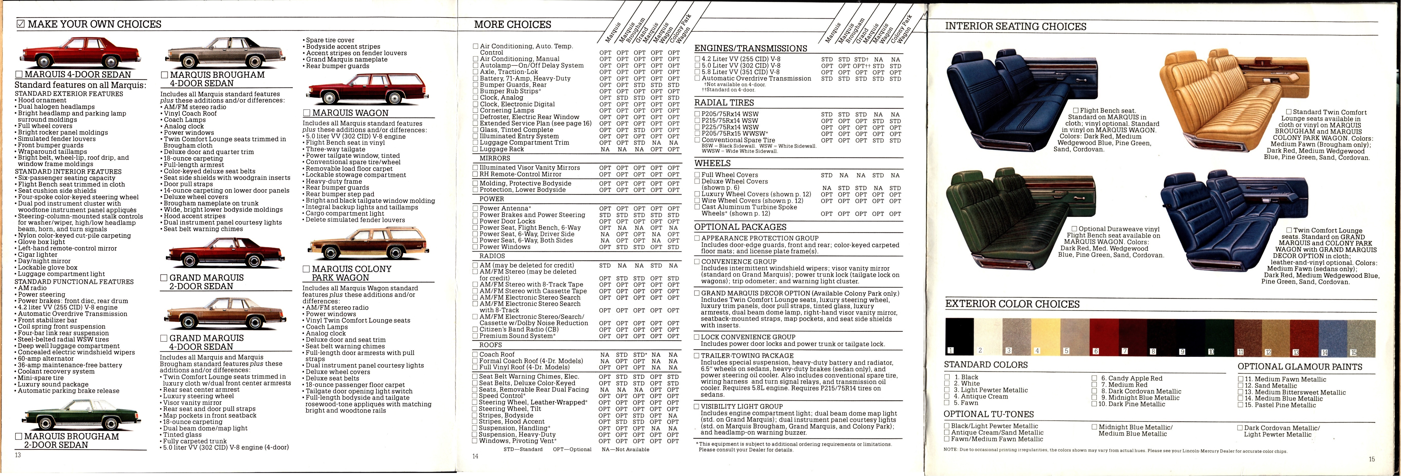 1981 Mercury Marquis Brochure 13-14-15