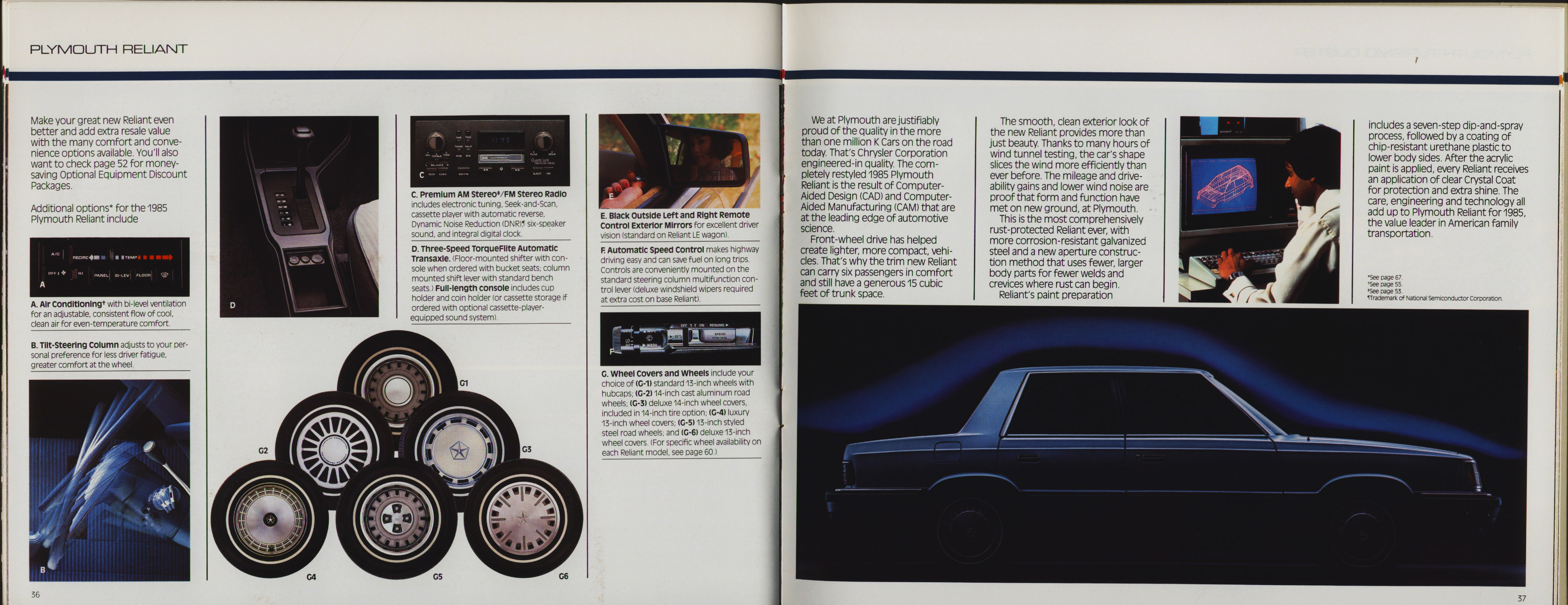 1985 Plymouth Full Prestige Brochure 36-37