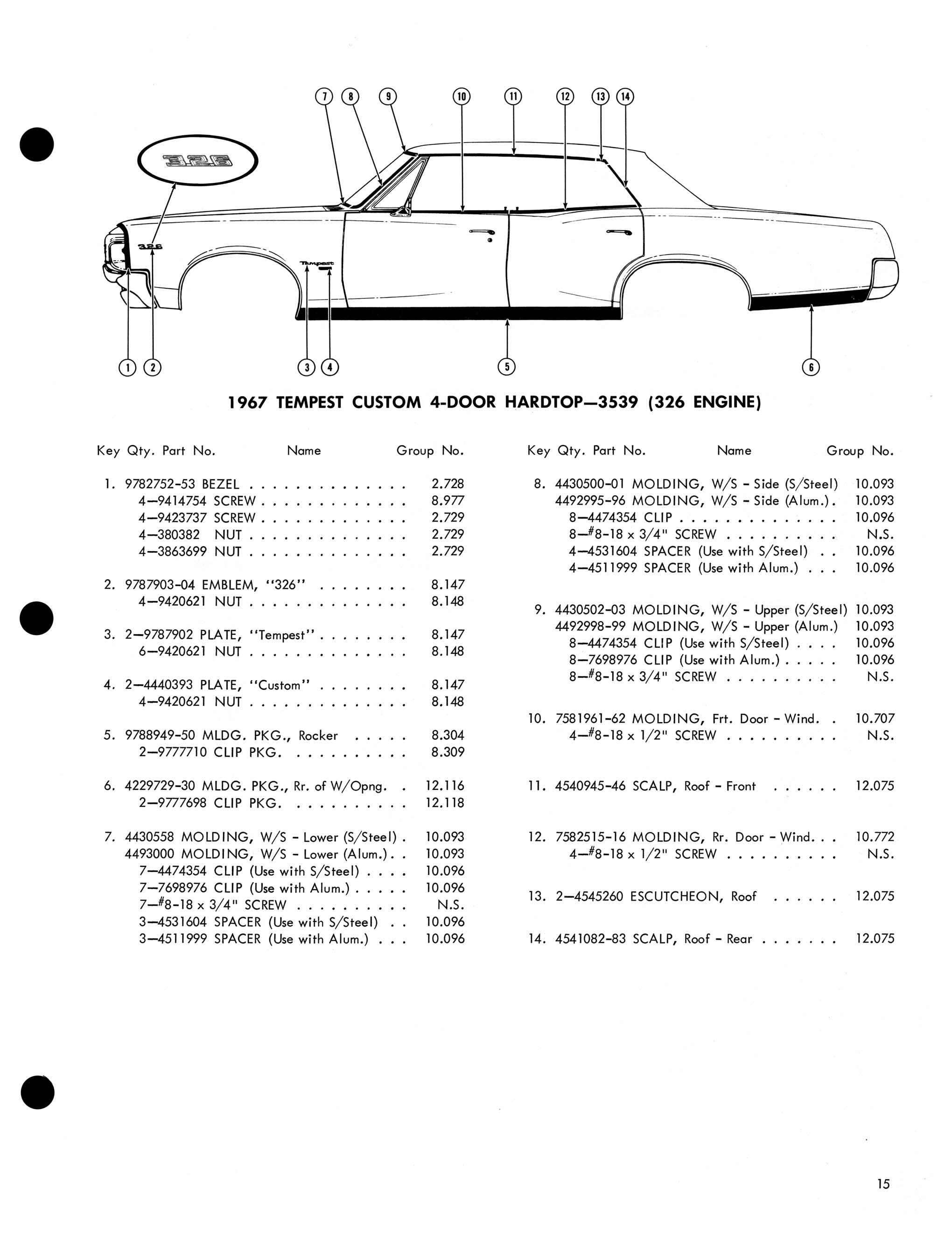 1967 Pontiac Molding and Clip Catalog-15